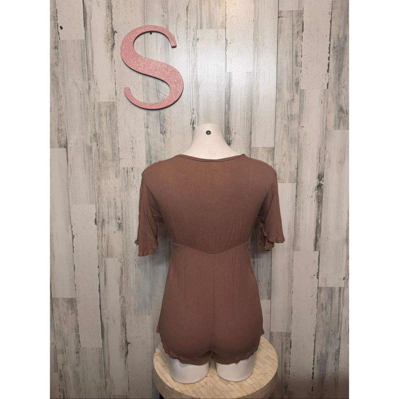 Other Boho Deep V-Neck Brown Romper – Size S Size US 26 / EU 42 - 3 Thumbnail