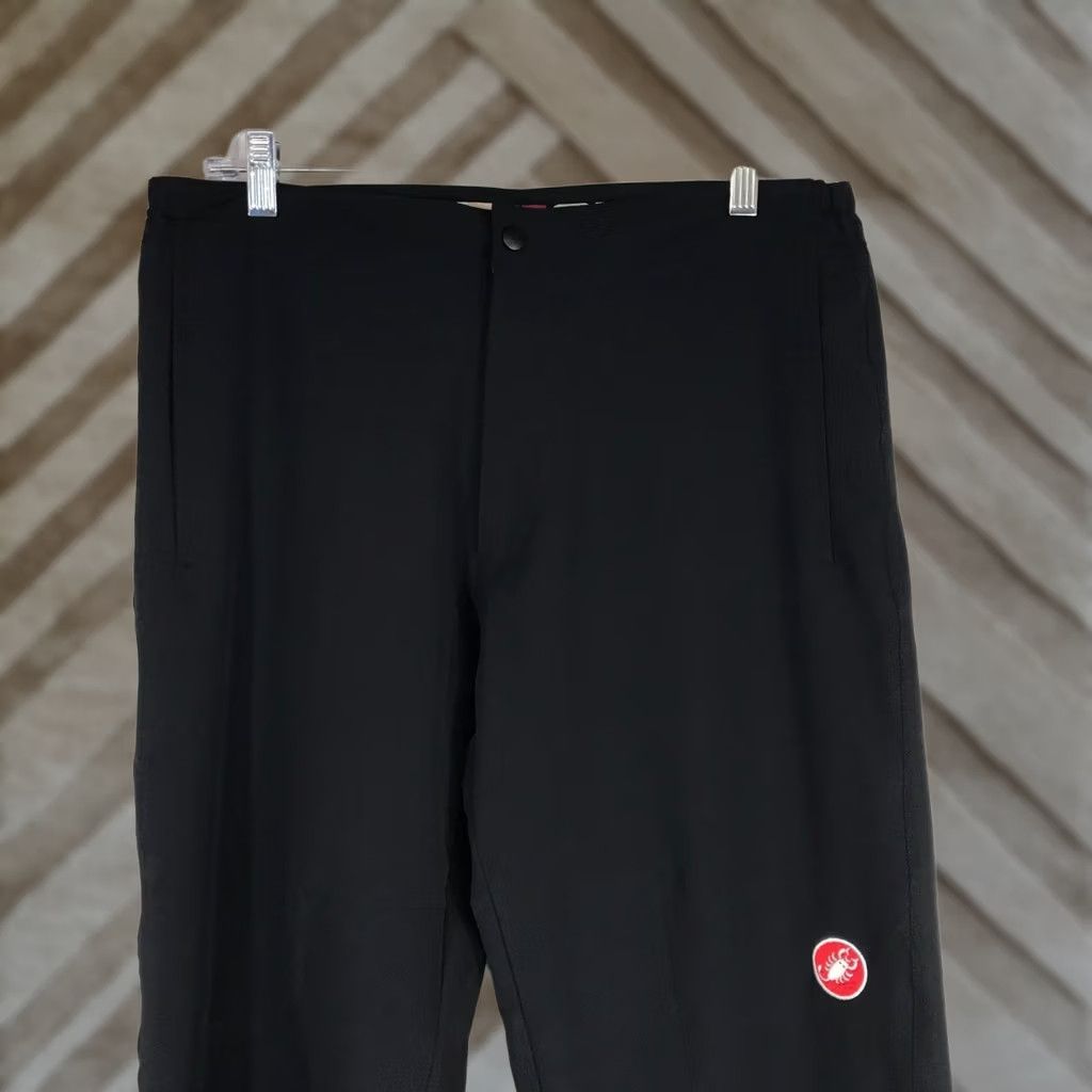 Vintage CASTELLI MEN'S LARGE BLACK POLYESTER BLEND STRETCH OVER PANTS Athletic Inseam 32 in Flat Front Logo Casual Pants Mens L Size US 33 - 1 Thumbnail