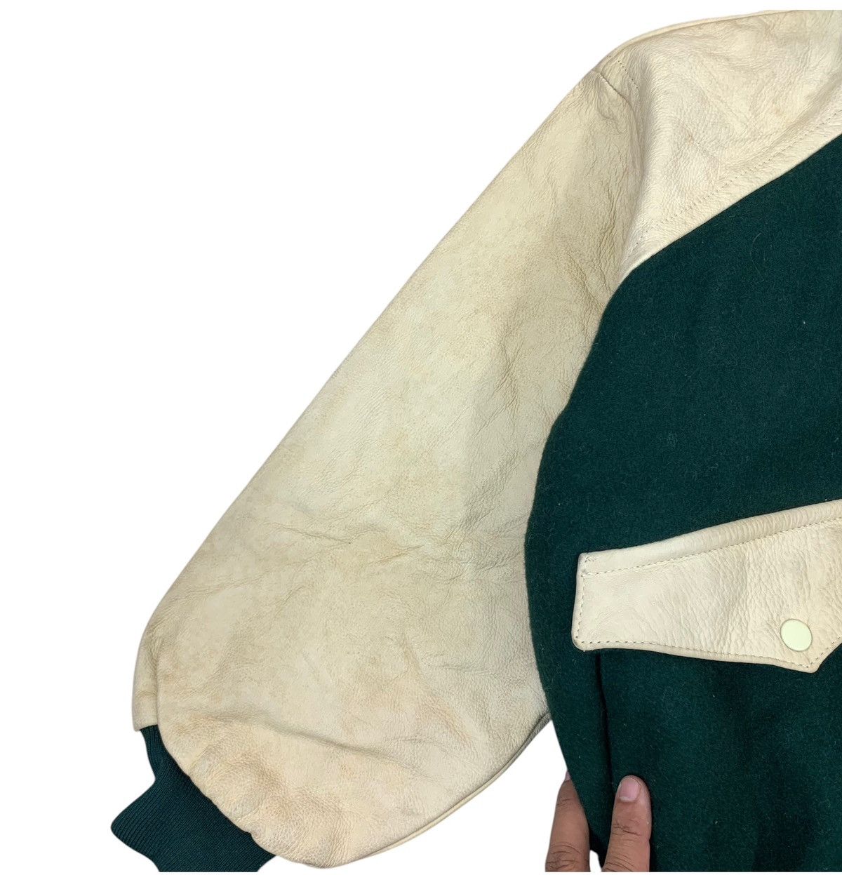 Other VINTAGE SCOOP BOYS VARSITY LEATHER BOMBER JACKET HOODIE Size US M / EU 48-50 / 2 - 4 Thumbnail