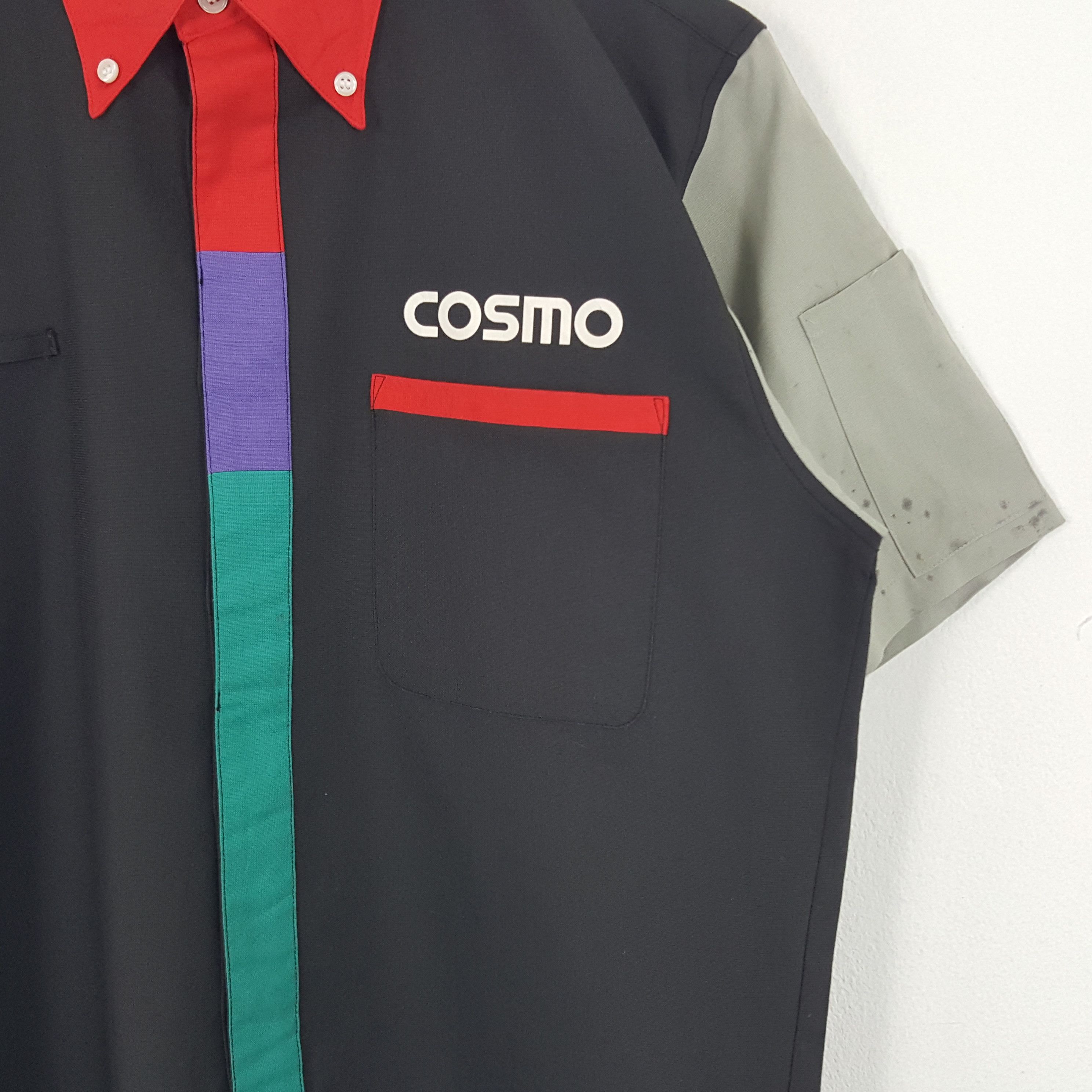 Japanese Brand × Vintage Vintage Cosmo Japanese Racing Work Shirt Button Up Size US L / EU 52-54 / 3 - 2 Thumbnail