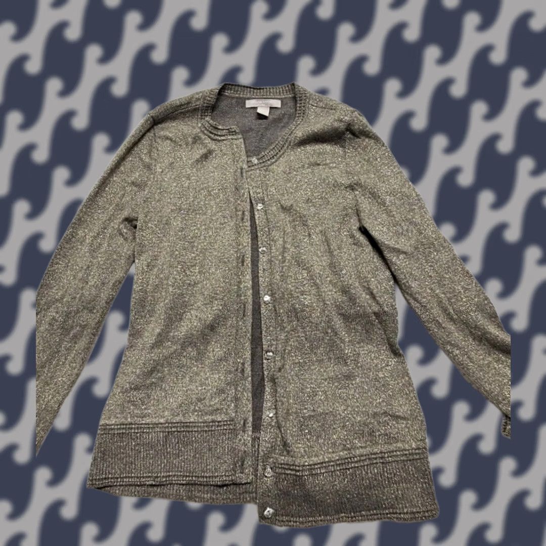 Banana Republic VINTAGE Banana Republic Cardigan Women’s Small Metallic Taupe Button Front Size S / US 4 / IT 40 - 1 Thumbnail