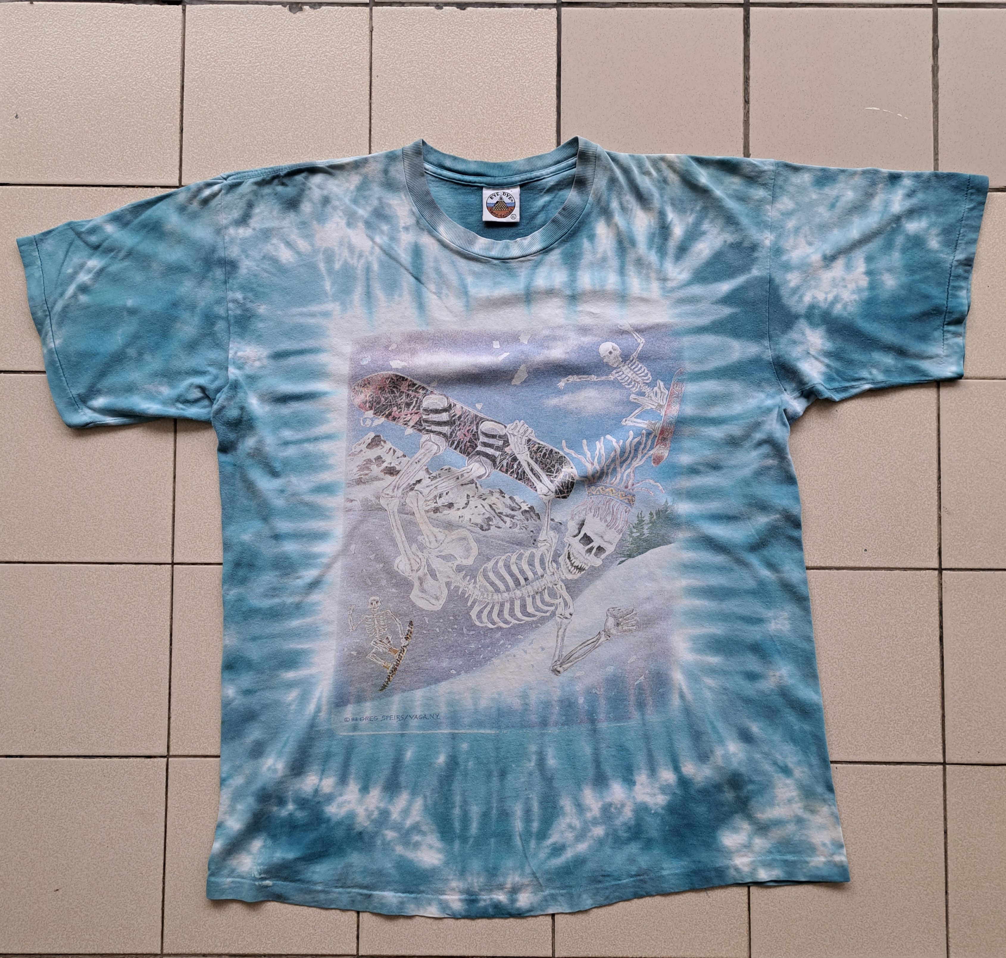 Vintage 1993 Greg Speirs Garateful Dead Snowboard T-Shirt