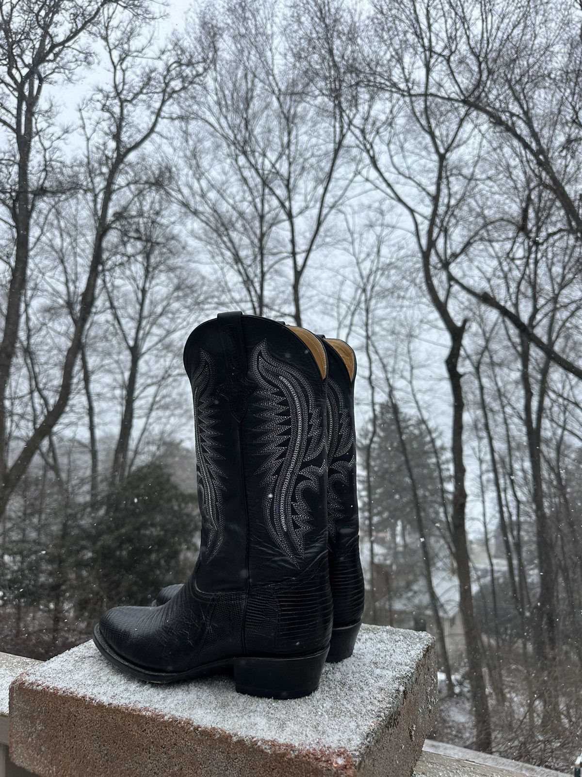 Vintage Leather Cowboy Boots Ferrini Italy Made In Mexico