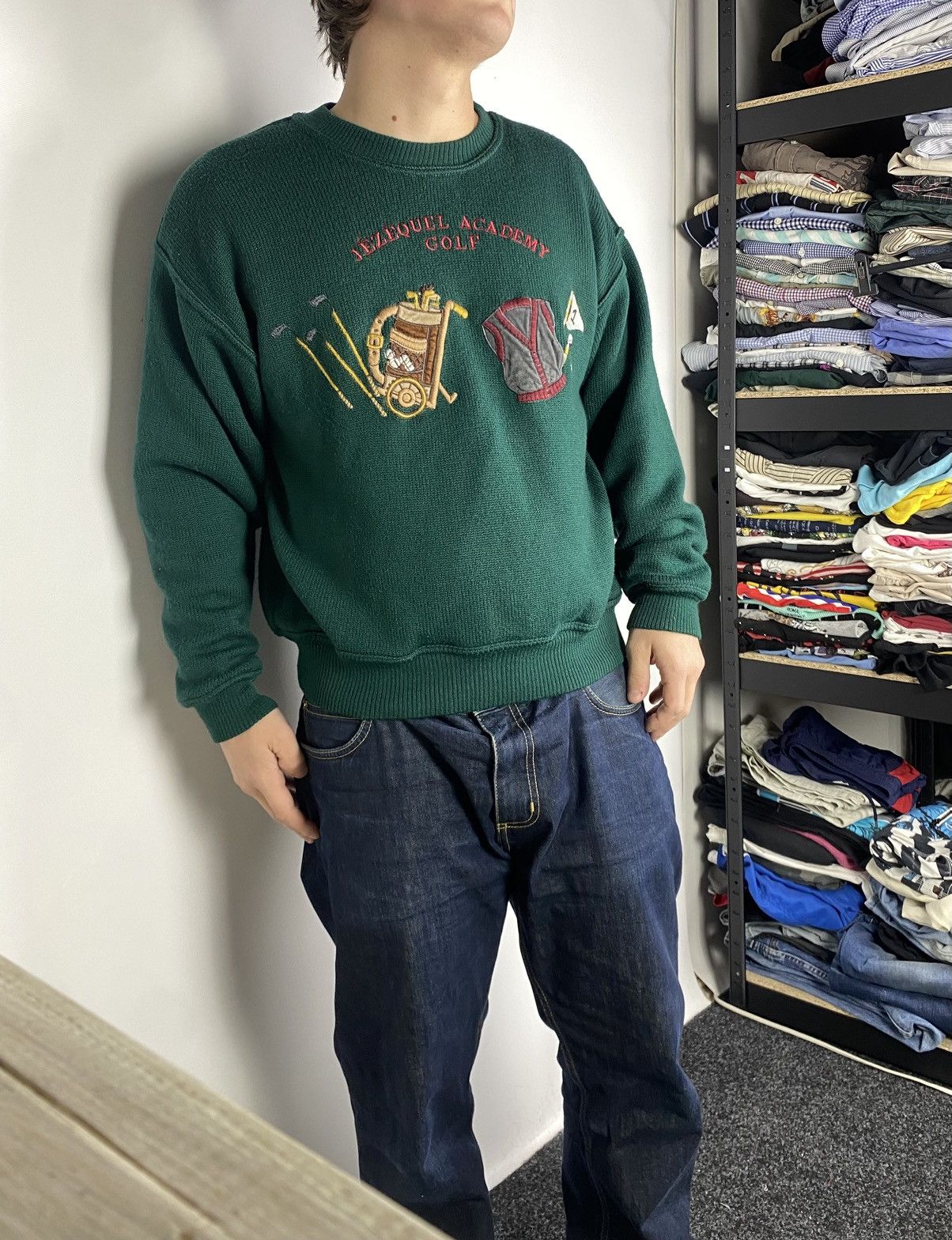 Designer × Vintage Vintage 90s Big golf print wool knitted sweater Y2K Size US S / EU 44-46 / 1 - 9 Thumbnail