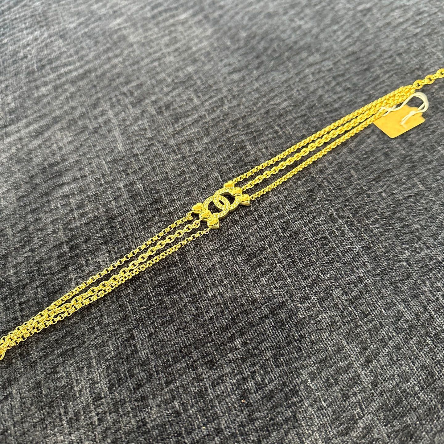Chanel Chanel May321 23P Heart CC Triple Layer Choker Necklace Size ONE SIZE - 1 Thumbnail