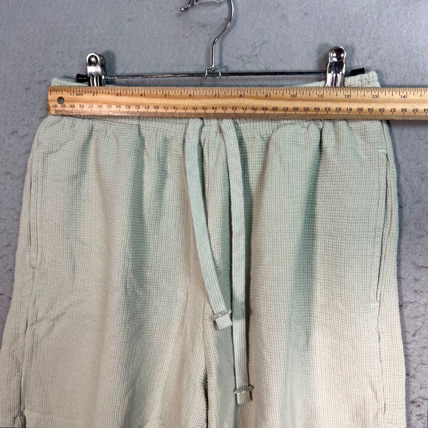 Zara Zara Mens Small Light Green Waffle Knit Cotton Shorts Drawstring Pockets Casual Summer Spring Regular Men S Green 2020s? Size US 29 - 5 Thumbnail