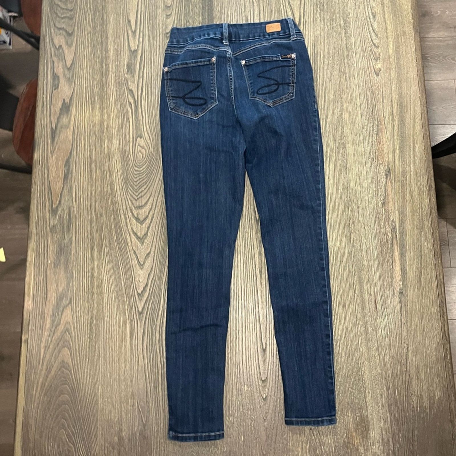 Seven 7 Seven7 High-Rise Tummyless Skinny Jeans Denim Blue Size 6 Size 28" / US 6 / IT 42 - 10 Thumbnail