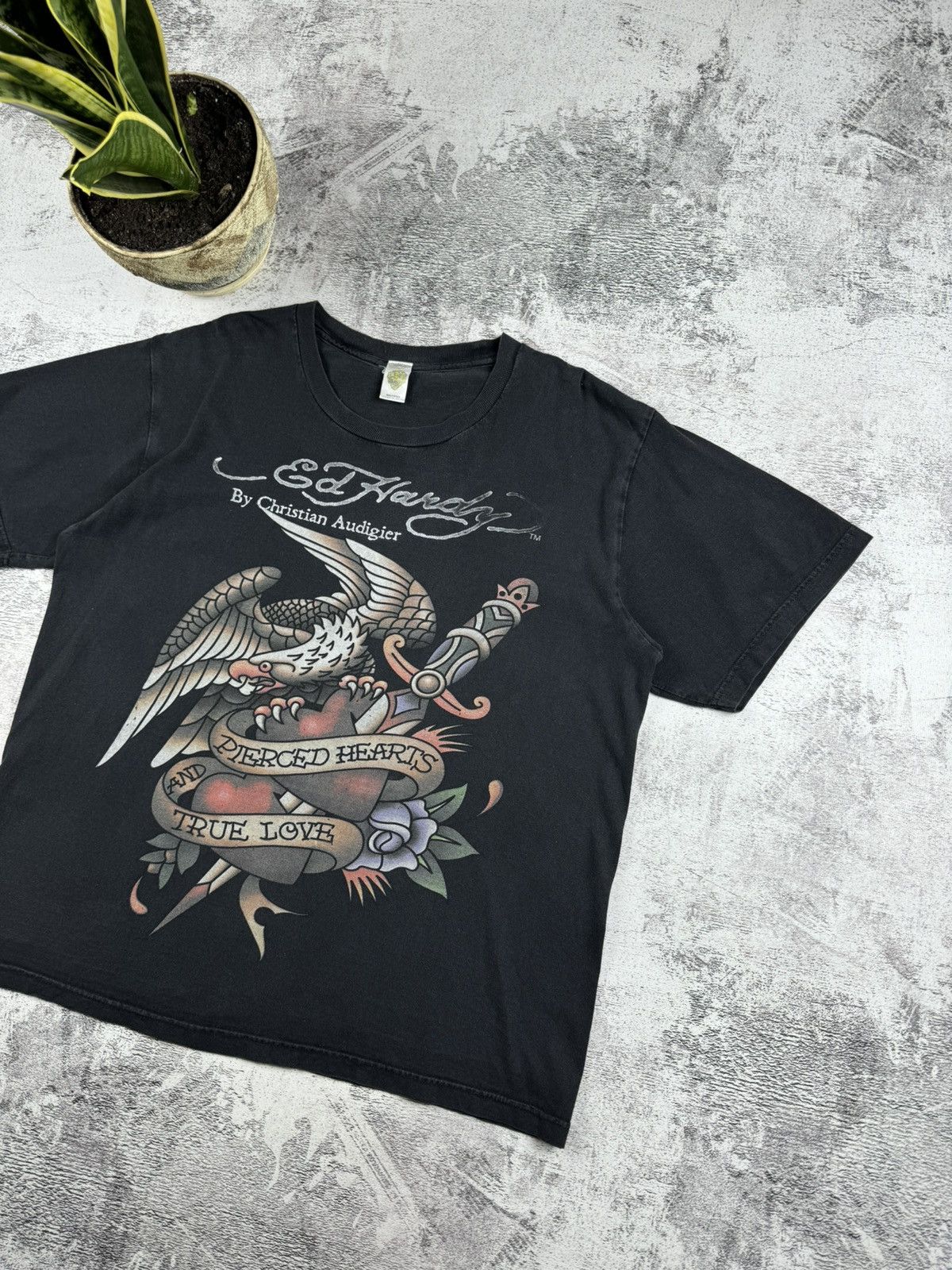 Ed Hardy Ed Hardy Christian Audigier Faded Dragon Japanese T Shirt Size US XL / EU 56 / 4 - 3 Thumbnail