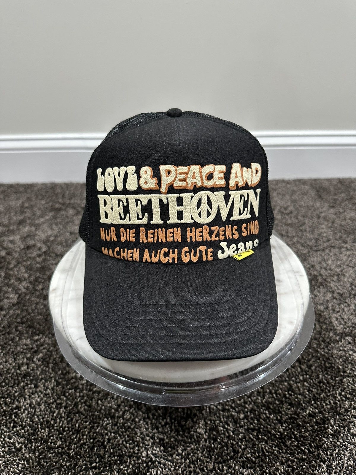 Kapital Kapital Kountry Love & Peace and Beethoven Trucker Black Hat Size ONE SIZE - 6 Thumbnail