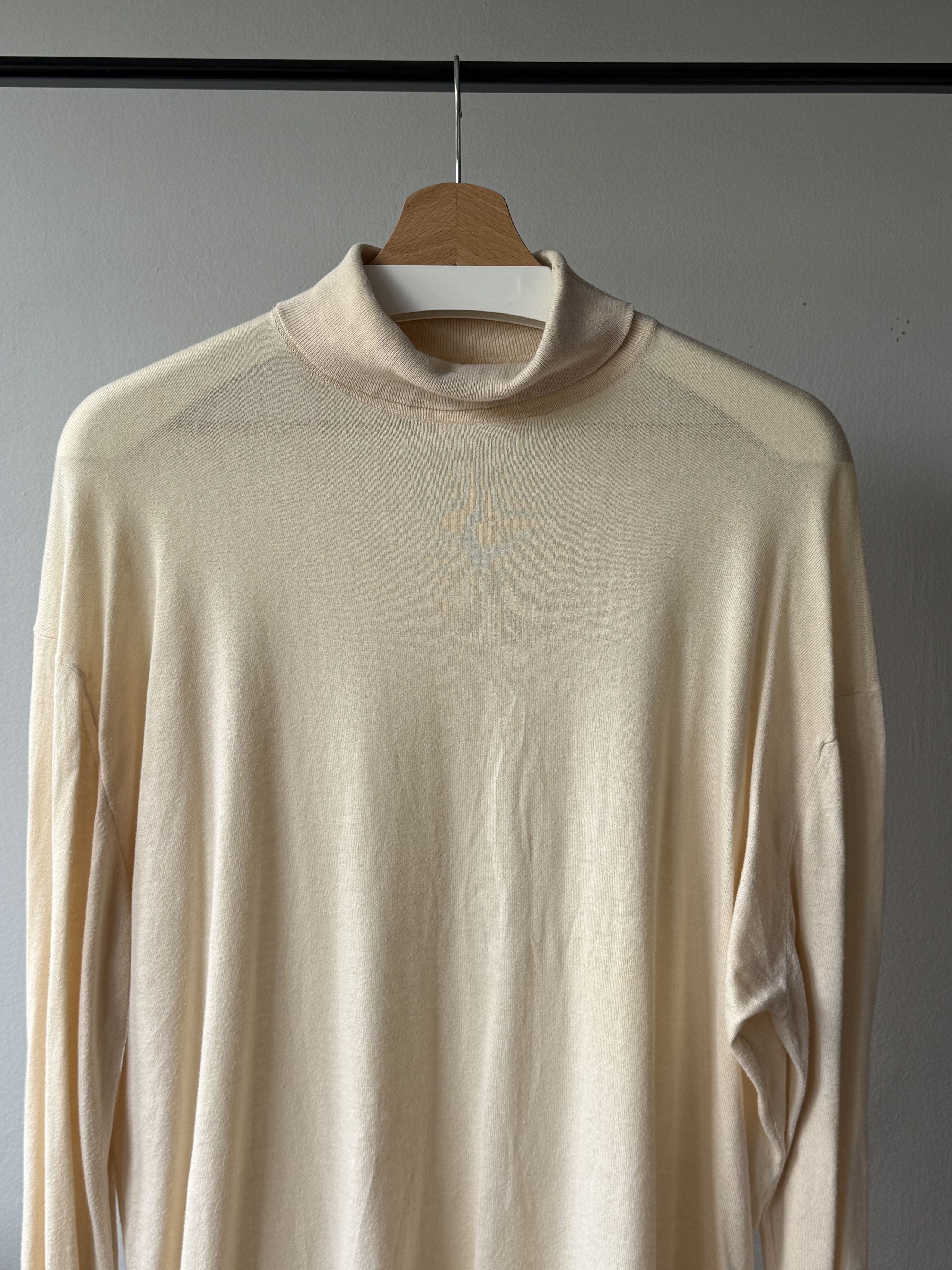 John Smedley John Smedley Beige Sea Island Cotton Roll Turtlneck Pullover Size US XL / EU 56 / 4 - 4 Thumbnail