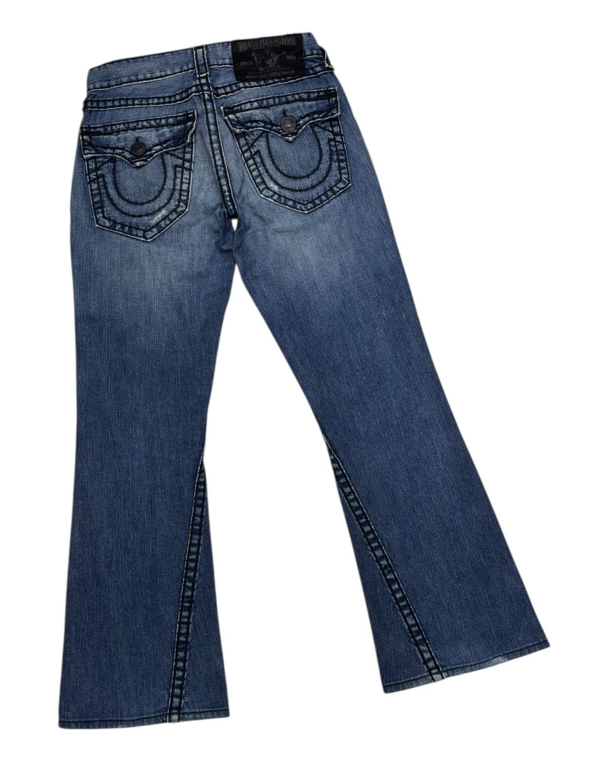 Hysteric Glamour × True Religion TRUE RELIGION Joey Super T Flared Jeans Distressed Denim Size US 30 / EU 46 - 4 Thumbnail
