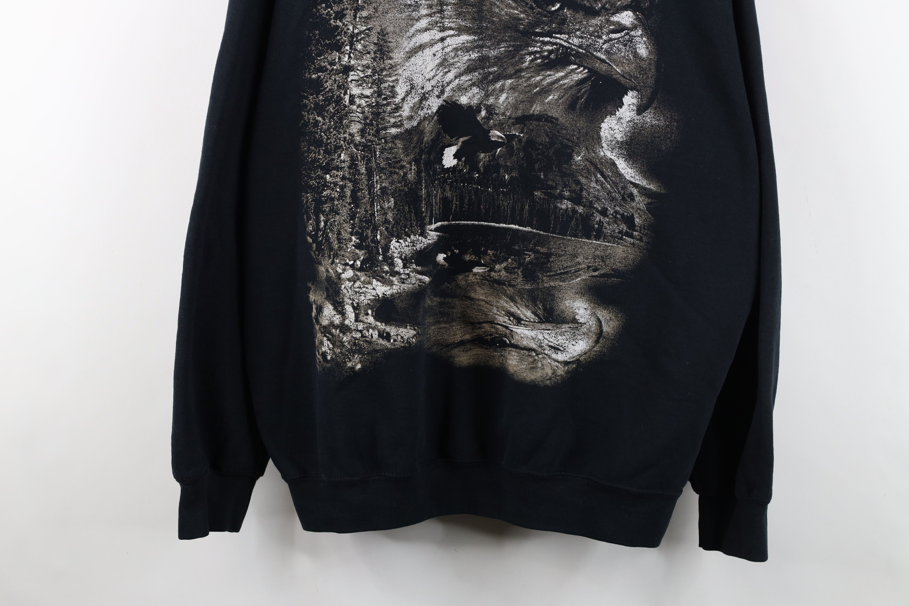 Vintage Vintage 90s Y2K Streetwear Eagle Mountain Sweatshirt Black Size US XL / EU 56 / 4 - 3 Thumbnail