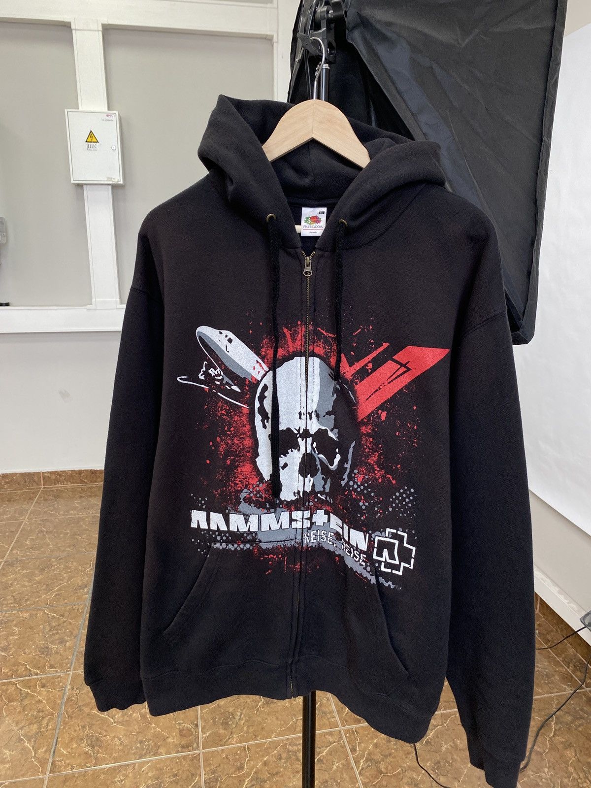Vintage Y2K Rammstein Reis Reis Zip Hoodie Rare Retro Hype
