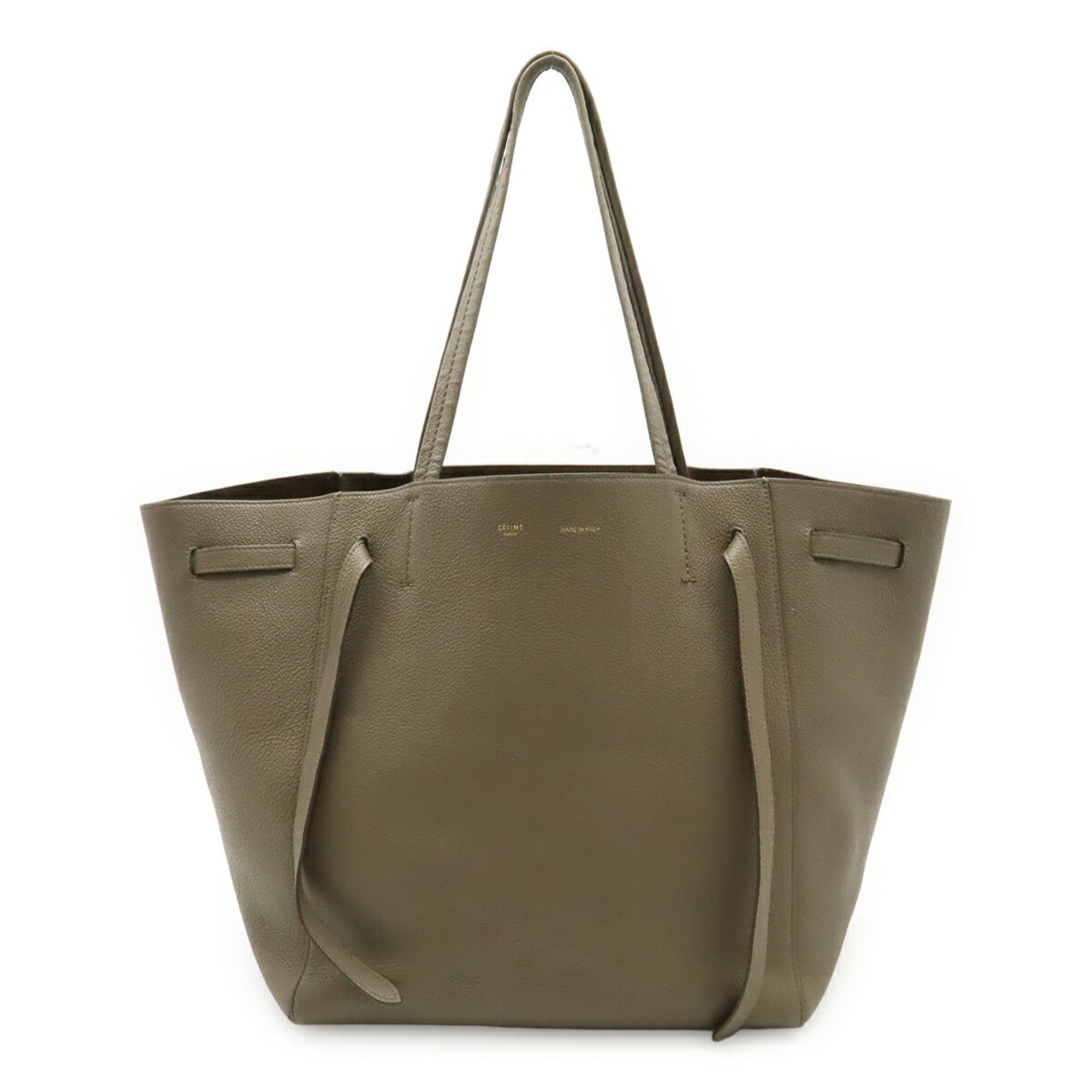Celine CELINE Cabas Phantom Small Belt Tote Bag Shoulder Leather Taupe Greige Size ONE SIZE - 1 Thumbnail