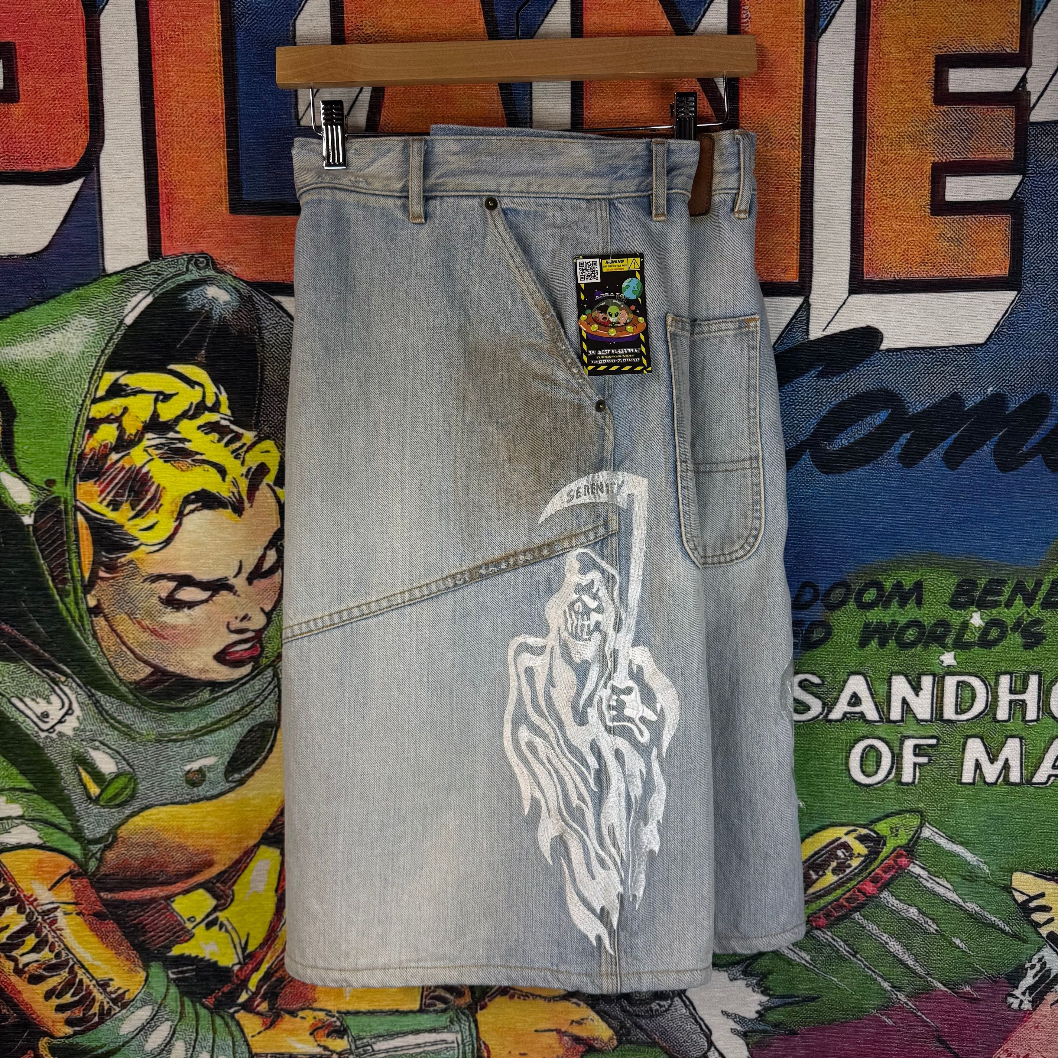 Warren Lotas Warren Lotas Baggy Motto Jean Shorts Size 40" Size US 40 / EU 56 - 3 Thumbnail