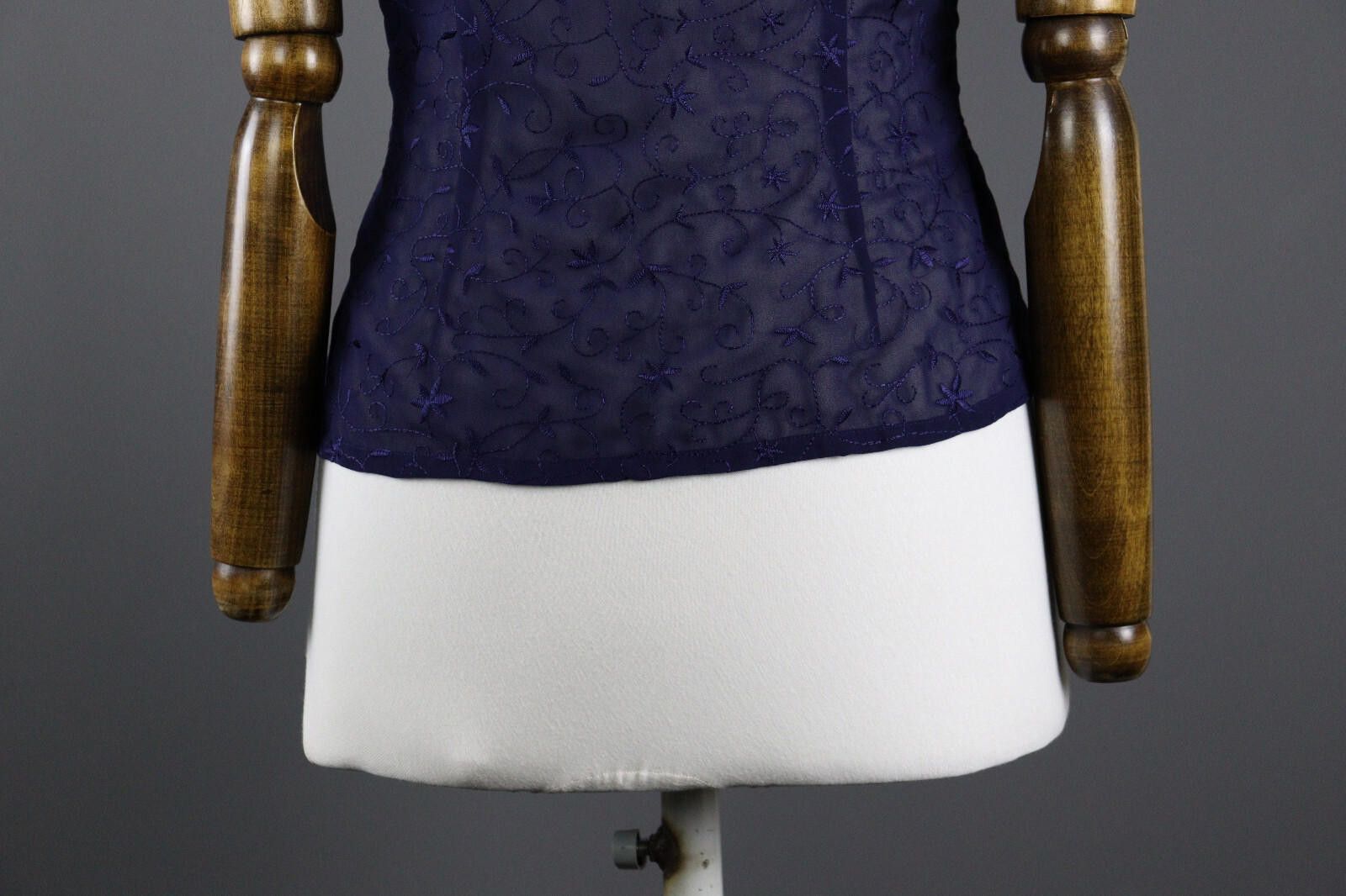 Designer Vintage Laure Ashley Blue Floral Vest Gilet EU 34 US 4 UK 8 Size S / US 4 / IT 40 - 7 Thumbnail