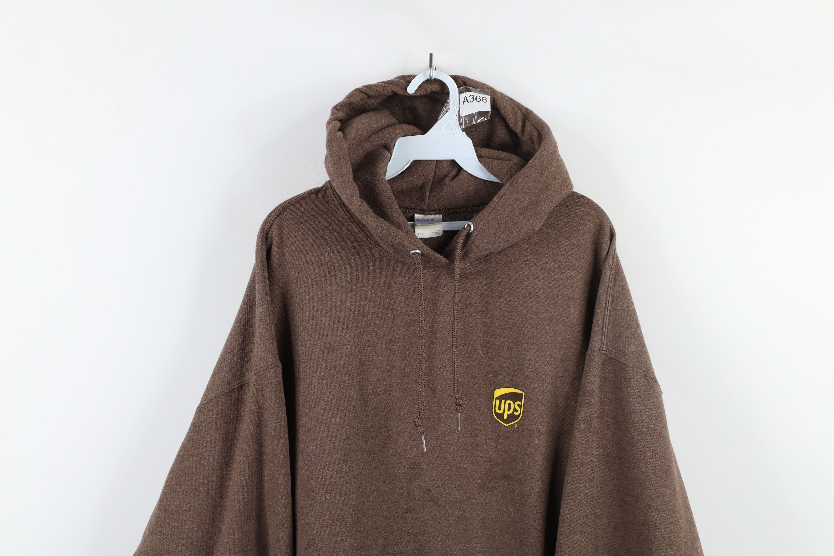 Vintage Vintage Faded Spell Out UPS Hoodie Sweatshirt Heather Brown Size US XXL / EU 58 / 5 - 2 Thumbnail