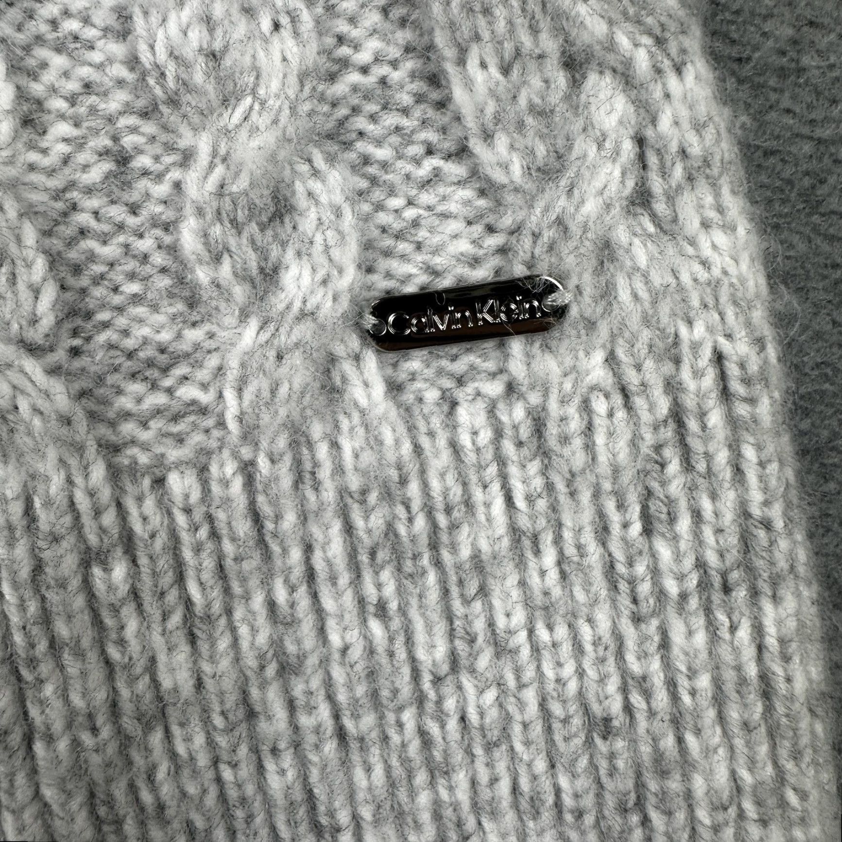 Calvin Klein Calvin Klein Sweater Womens Medium Gray Mist Cable Knit Pullover Mock Neck Soft Size M / US 6-8 / IT 42-44 - 6 Thumbnail