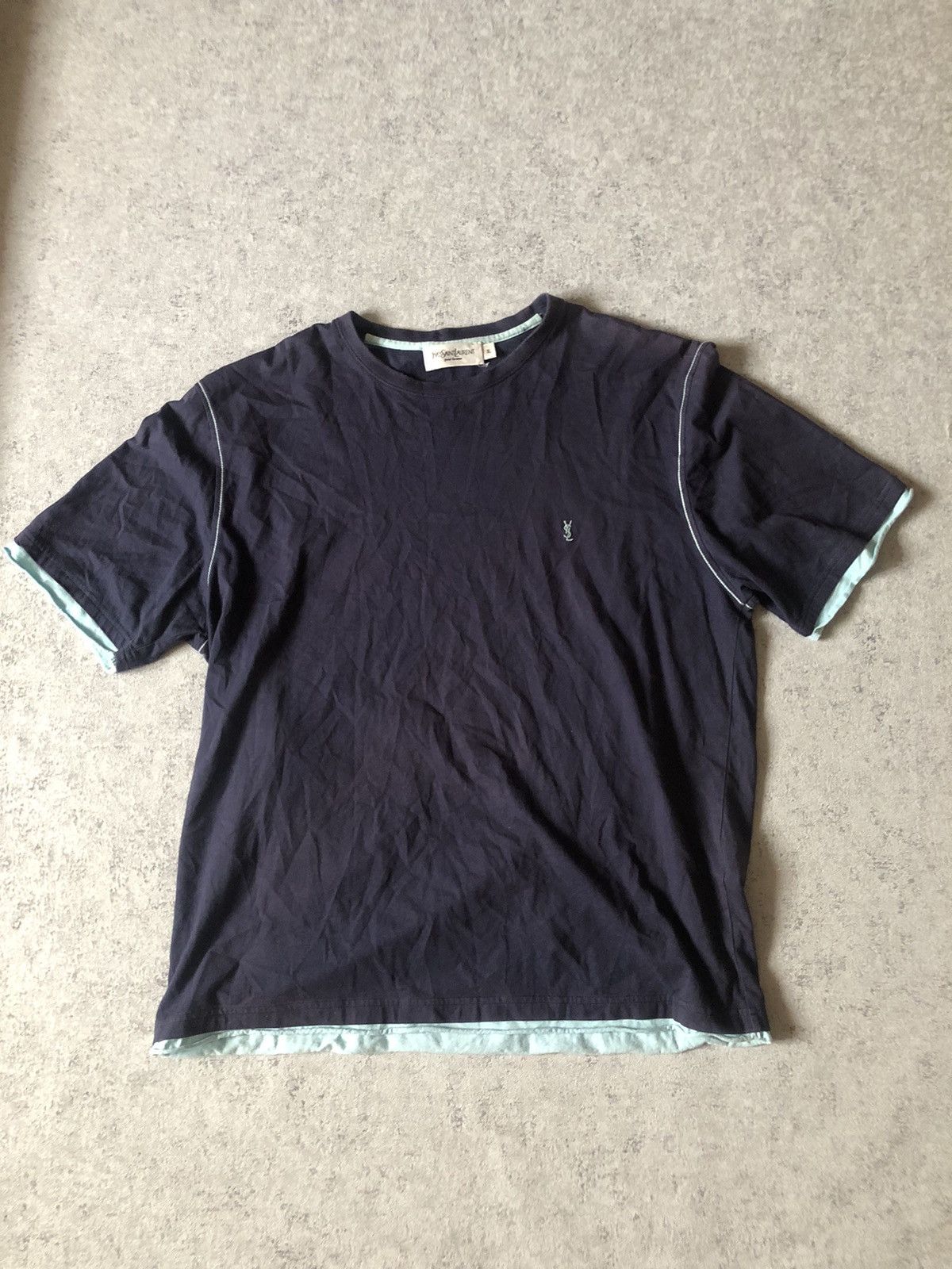 Vintage × Yves Saint Laurent VINTAGE YVES SAINT LAURENT SMALL LOGO TEE Size US XL / EU 56 / 4 - 1 Thumbnail