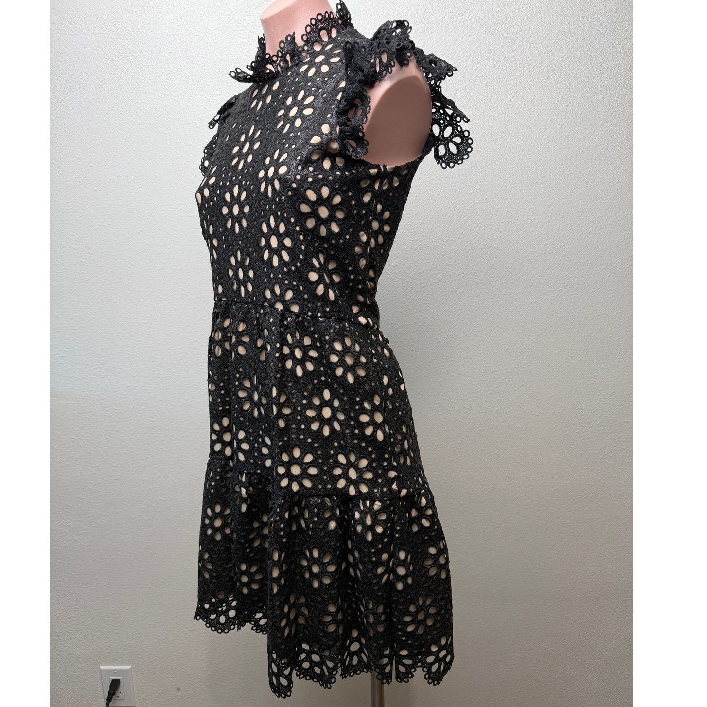 pointelle lace dress Zip Front Dress main image 1