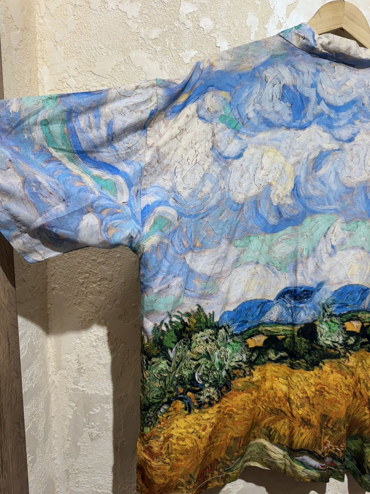 Other Vincent Van Gogh Men's Rayon Shirt Cypresse Size L Size US L / EU 52-54 / 3 - 6 Thumbnail