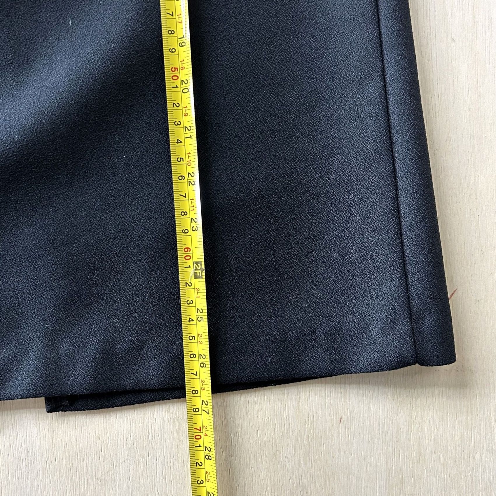 Vintage Womens Black Midi Pencil Skirt Elastic Waist Slit Workwear Career Office Medium Size 32" / US 10 / IT 46 - 4 Thumbnail