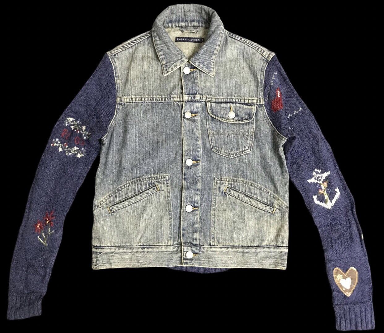 Ralph Lauren × Vintage 💥ARCHIVAL💥J60 Vtg Rare Ralph Lauren Knit/Jeans Trucker Size M / US 6-8 / IT 42-44 - 2 Thumbnail