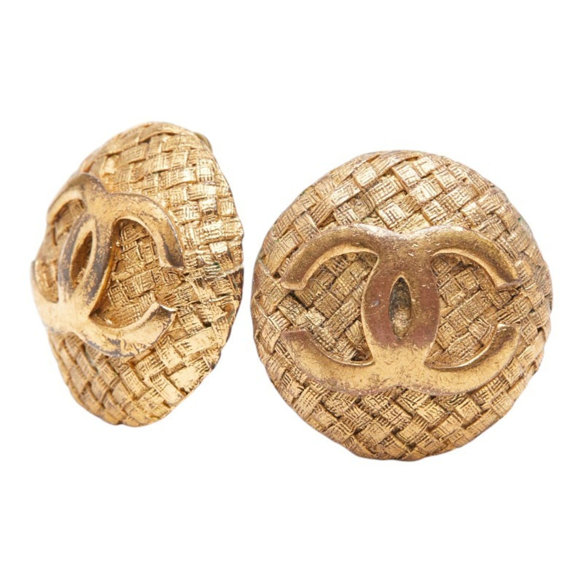 Chanel CHANEL Coco Mark Vintage Earrings, Gold Plated, Women's Size ONE SIZE - 1 Thumbnail