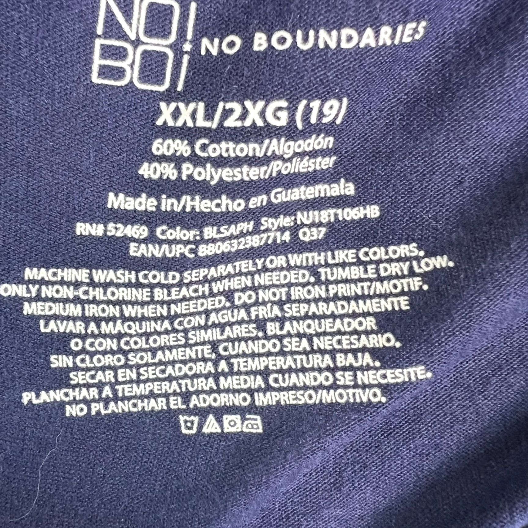 Vintage NO BOUNDARIES Short Sleeve Shirt Womens 2XL Blue Casual Classic Easy Care Cotton Blend Images Show Cardio Heart Pattern Womens Size XXL / US 16-18 / IT 52-54 - 3 Thumbnail