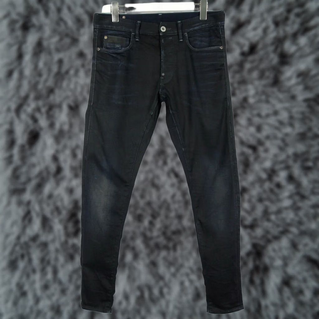 G-Star G-STAR Blades Slim Tapered Jeans Men W29/L30 Dark Blue Button Stretch Faded Size US 29 - 1 Thumbnail