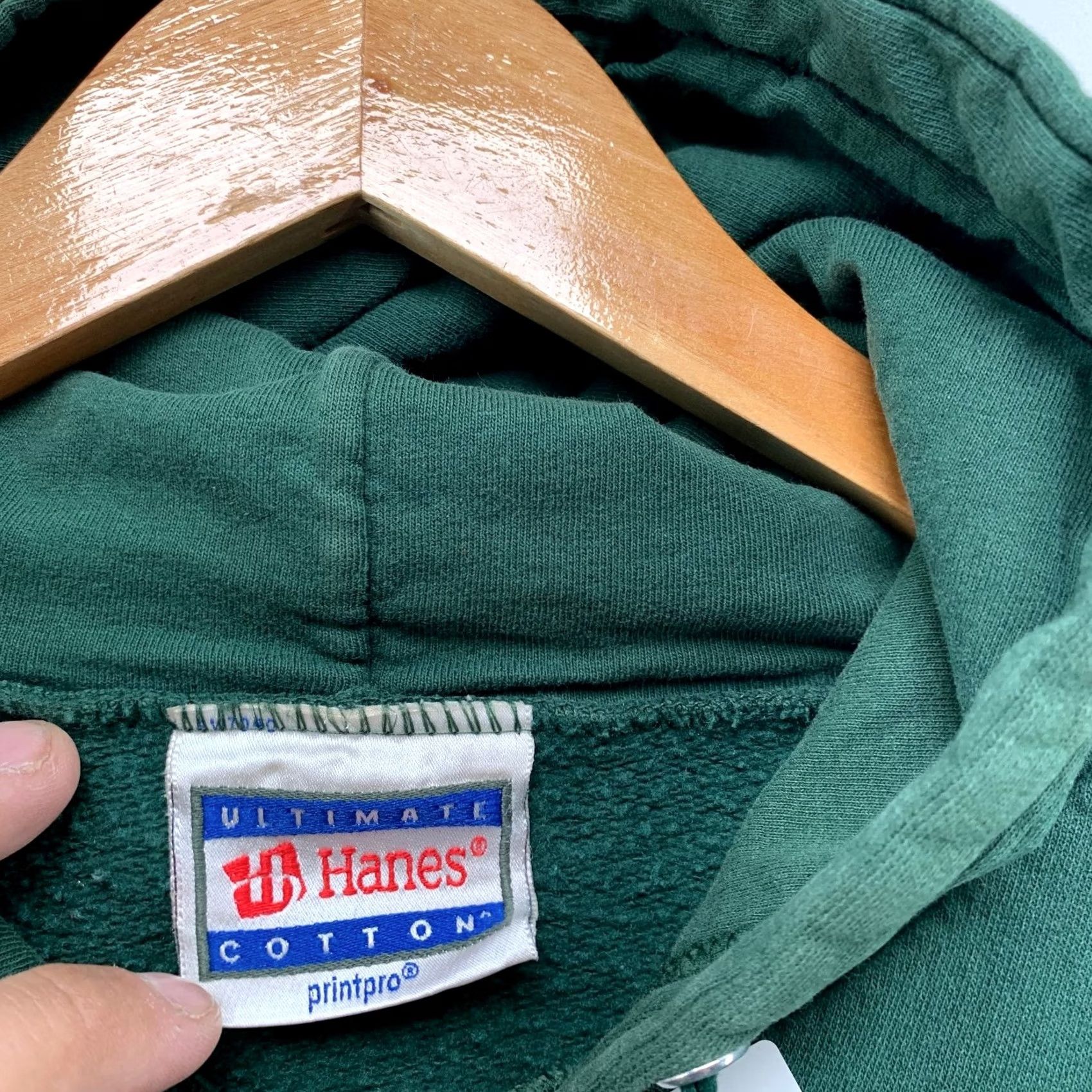 Hanes VINTAGE Hanes Hoodie Sweatshirt Mens 2XL Faded Green Full Zip Fleece Size US XXL / EU 58 / 5 - 3 Thumbnail