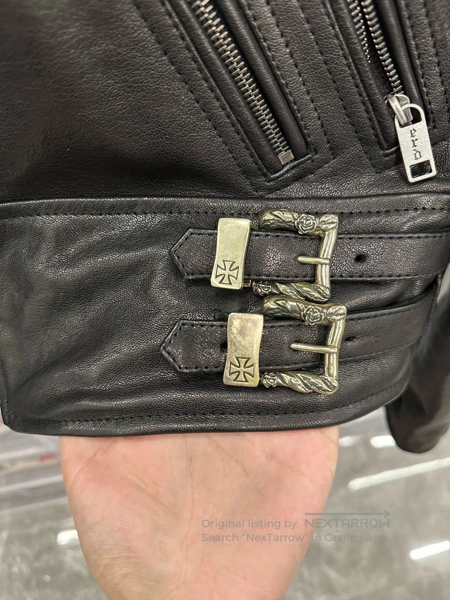 Enfants Riches Deprimes black rose buckle moto jacket for men. Size US L / EU 52-54 / 3 - 3 Thumbnail