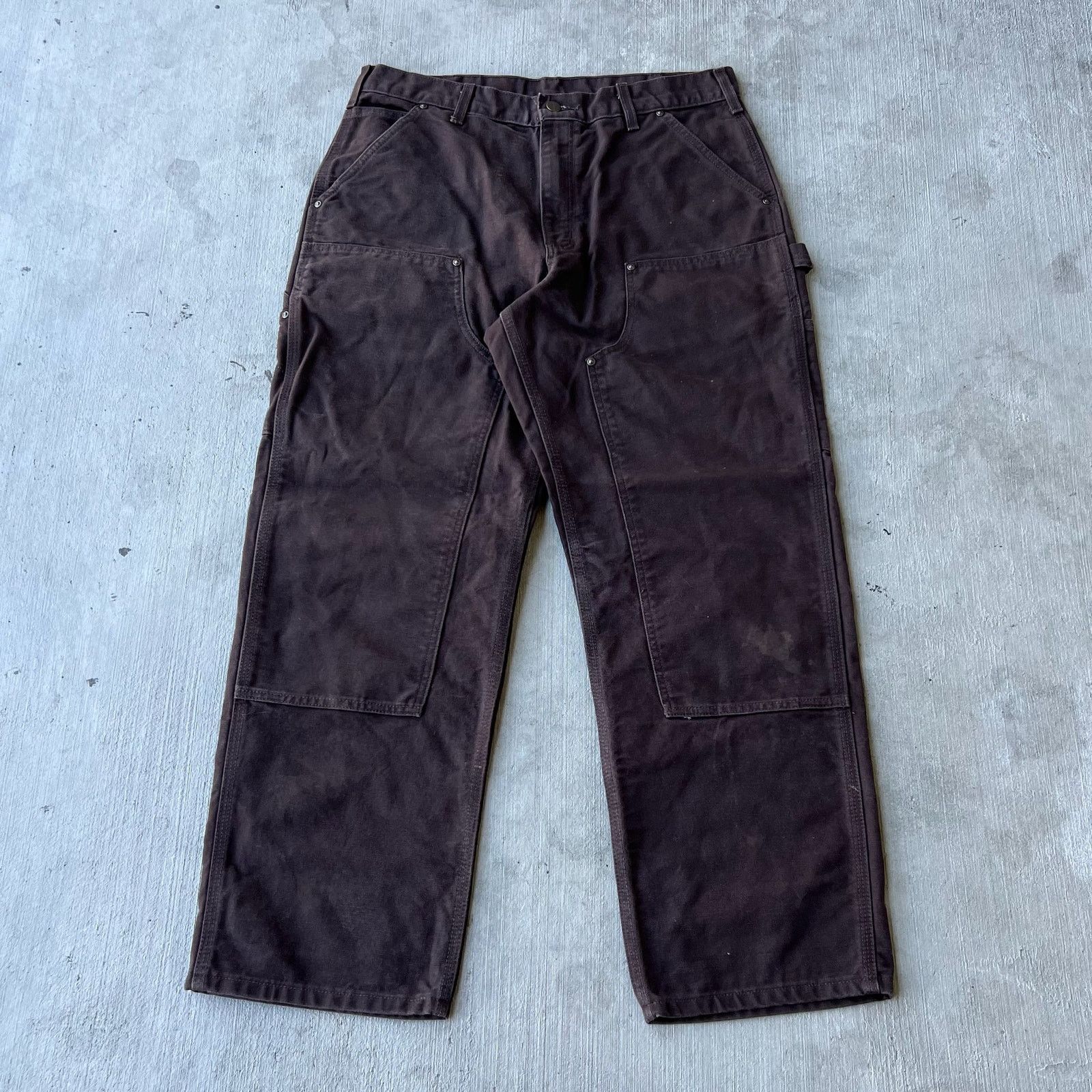 Carhartt × Vintage Carhartt brown double knee work wear carpenter pants Size US 33 - 1 Thumbnail