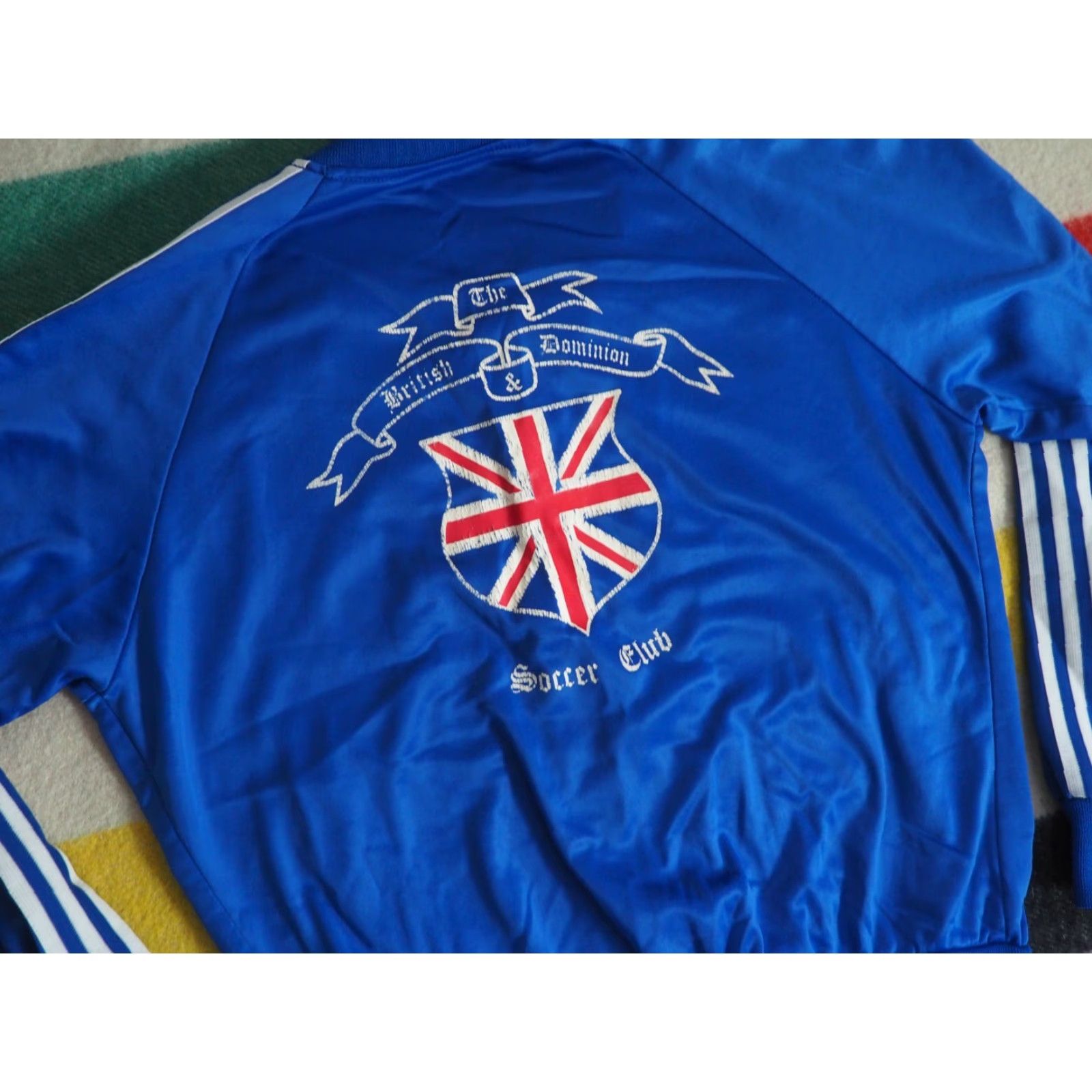 Vintage VTG 80s British Dominion Soccer Club Union Jack Blue Zip Track Jacket Mens M Size US M / EU 48-50 / 2 - 3 Thumbnail