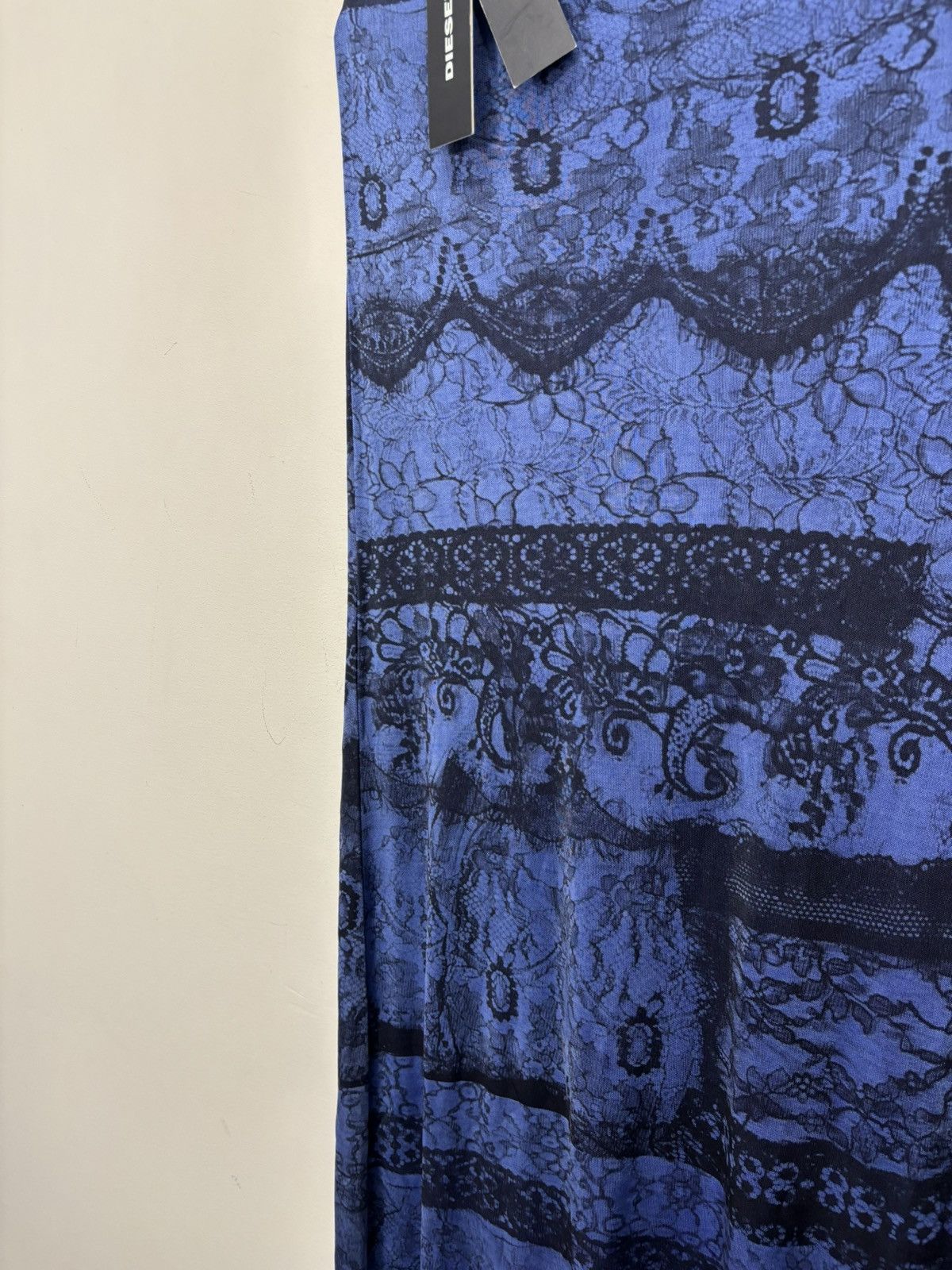 Diesel Diesel Laisy Women’s NWT Blue/Black Lace Print Maxi Skirt Size 30" / US 8 / IT 44 - 9 Thumbnail