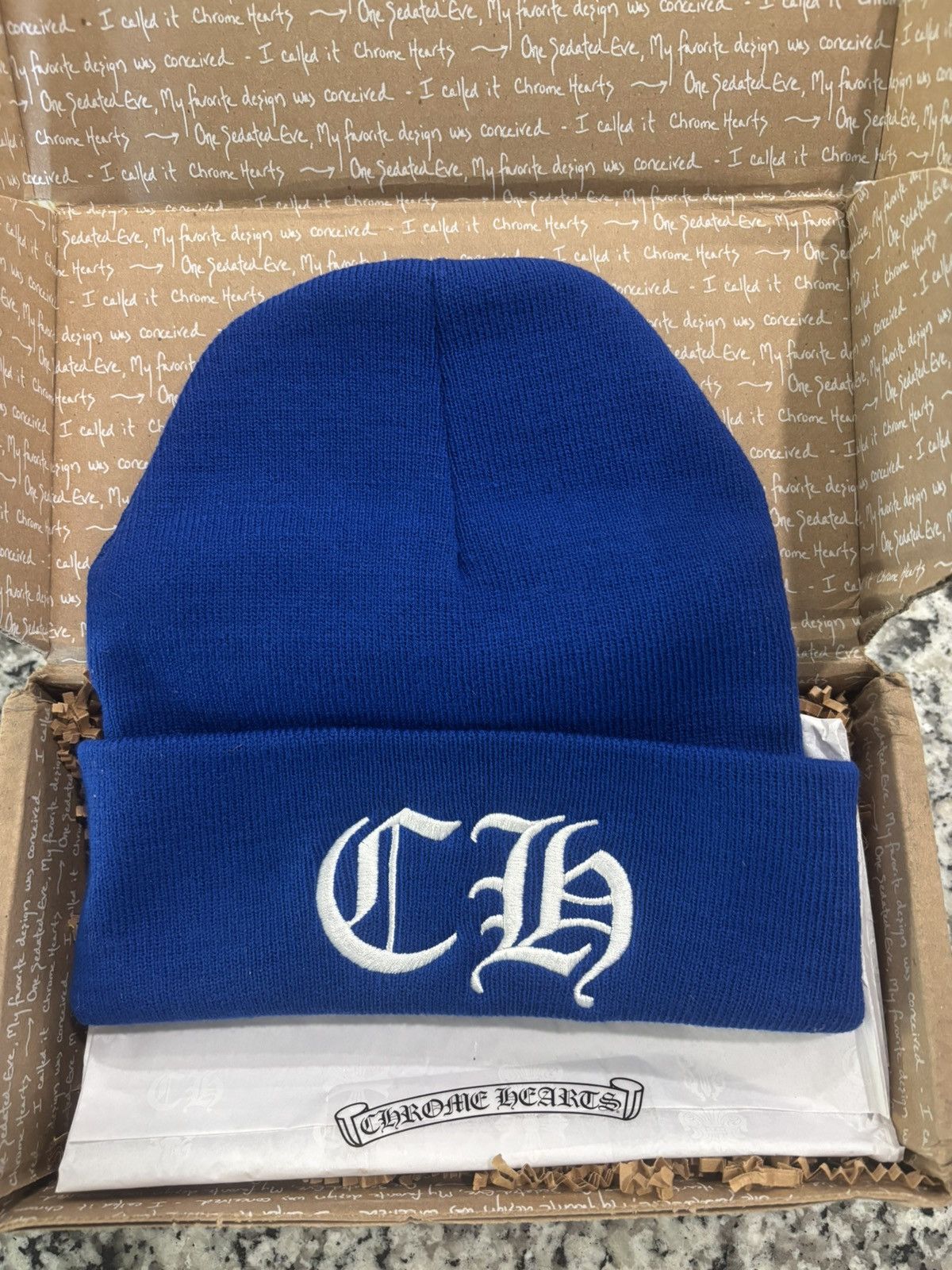 Chrome Hearts Chromehearts Blue CH Beanie Size ONE SIZE - 1 Thumbnail