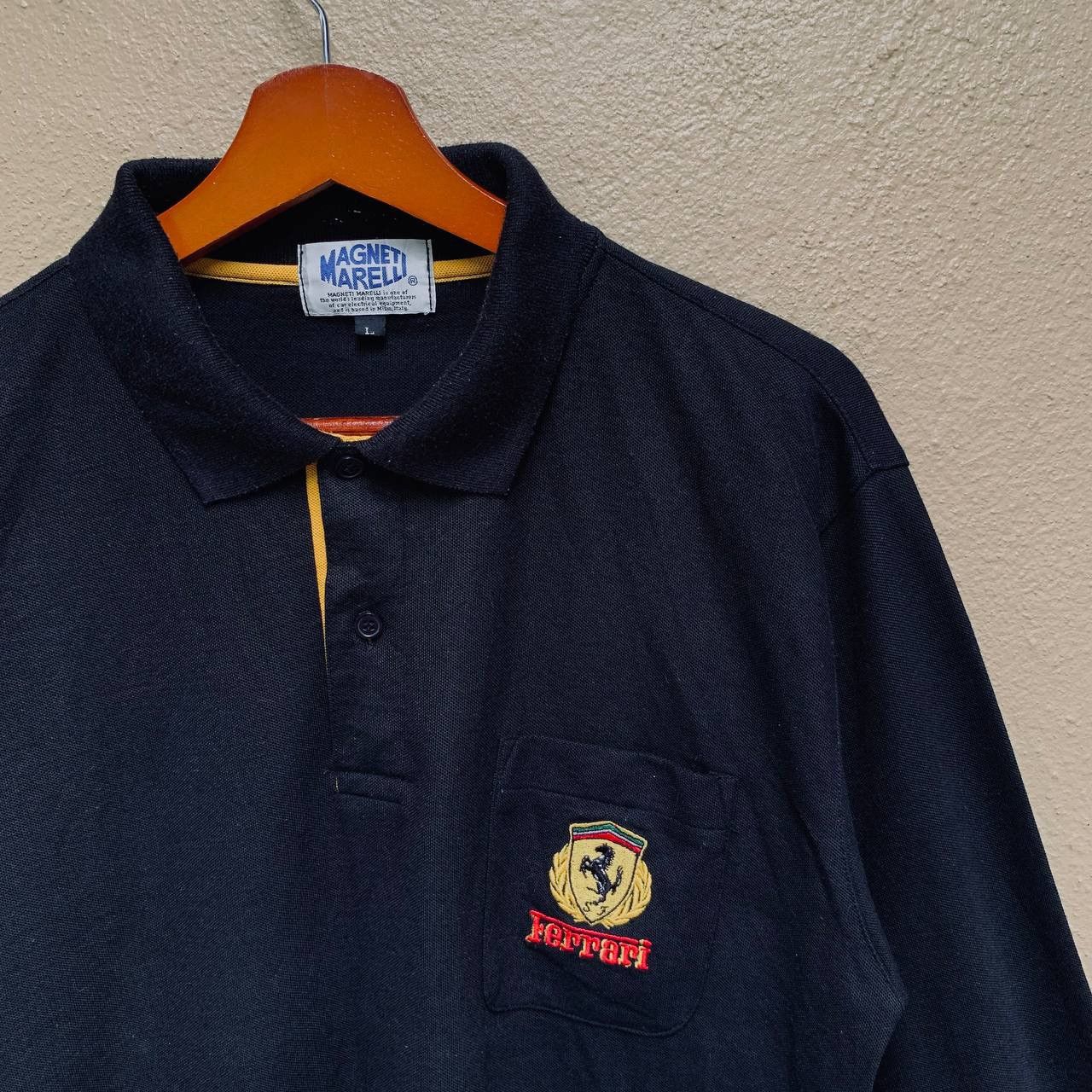 Ferrari Vintage FERRARI Embroidered Logo Pocket Long Sleeve Polo Tee Size US M / EU 48-50 / 2 - 3 Thumbnail