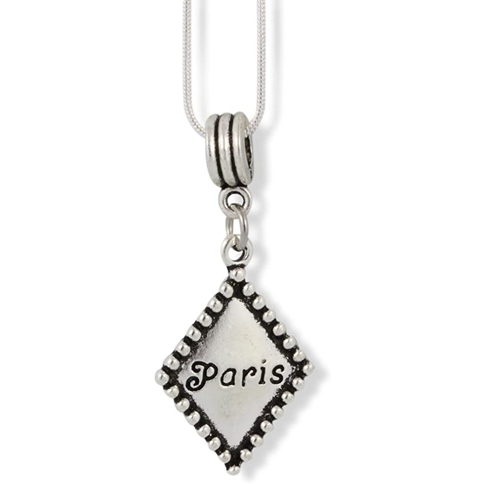 & Other Stories Paris on a Diamond Shape Charm Snake Chain Necklace Size ONE SIZE - 1 Thumbnail
