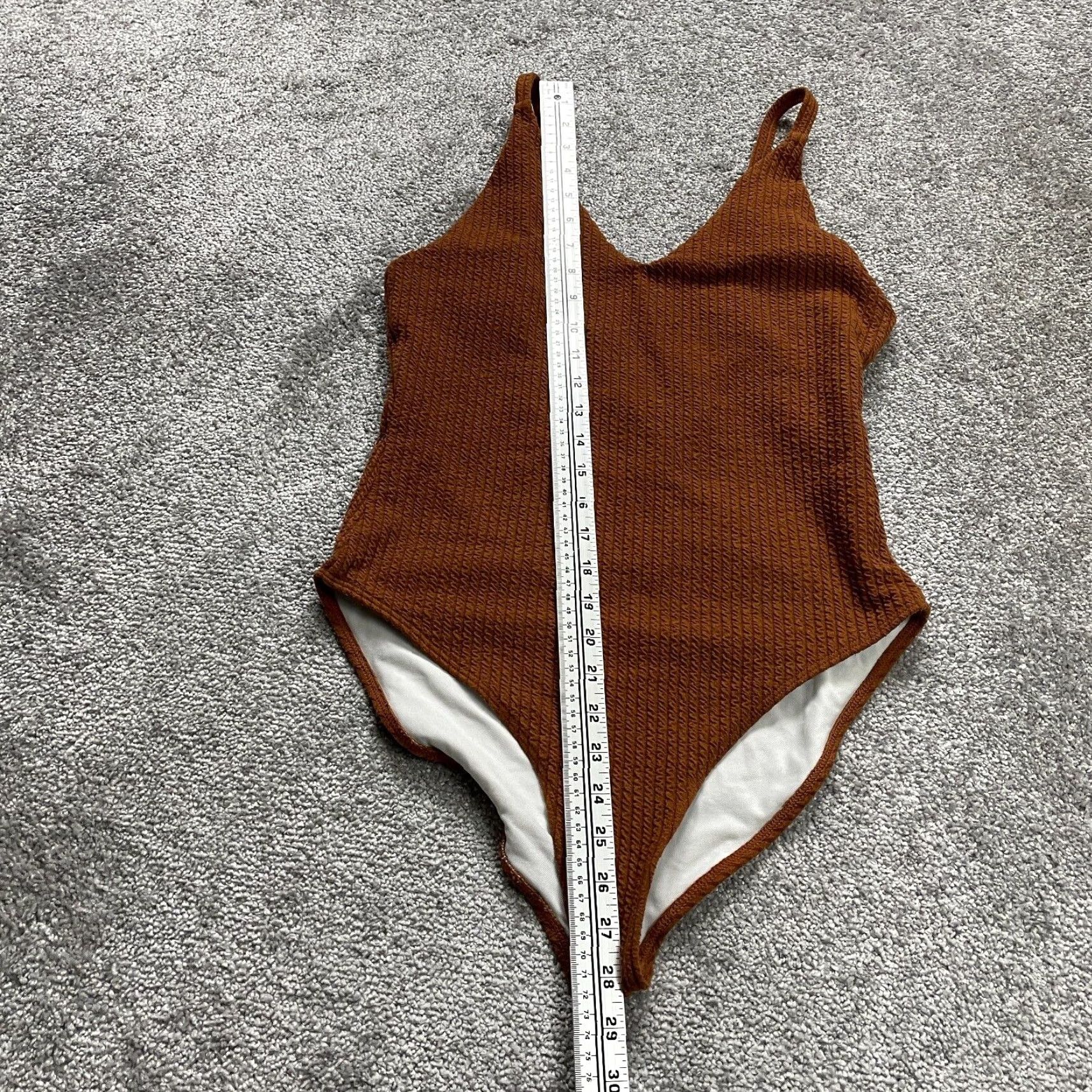 Vintage Unbranded One Piece Bathing Suit Women L Spaghetti Strap Brown Beach Swimwear Pool Bathing Suit Bikini Bottom Top Solid Vintage No Size L / US 10 / IT 46 - 4 Thumbnail