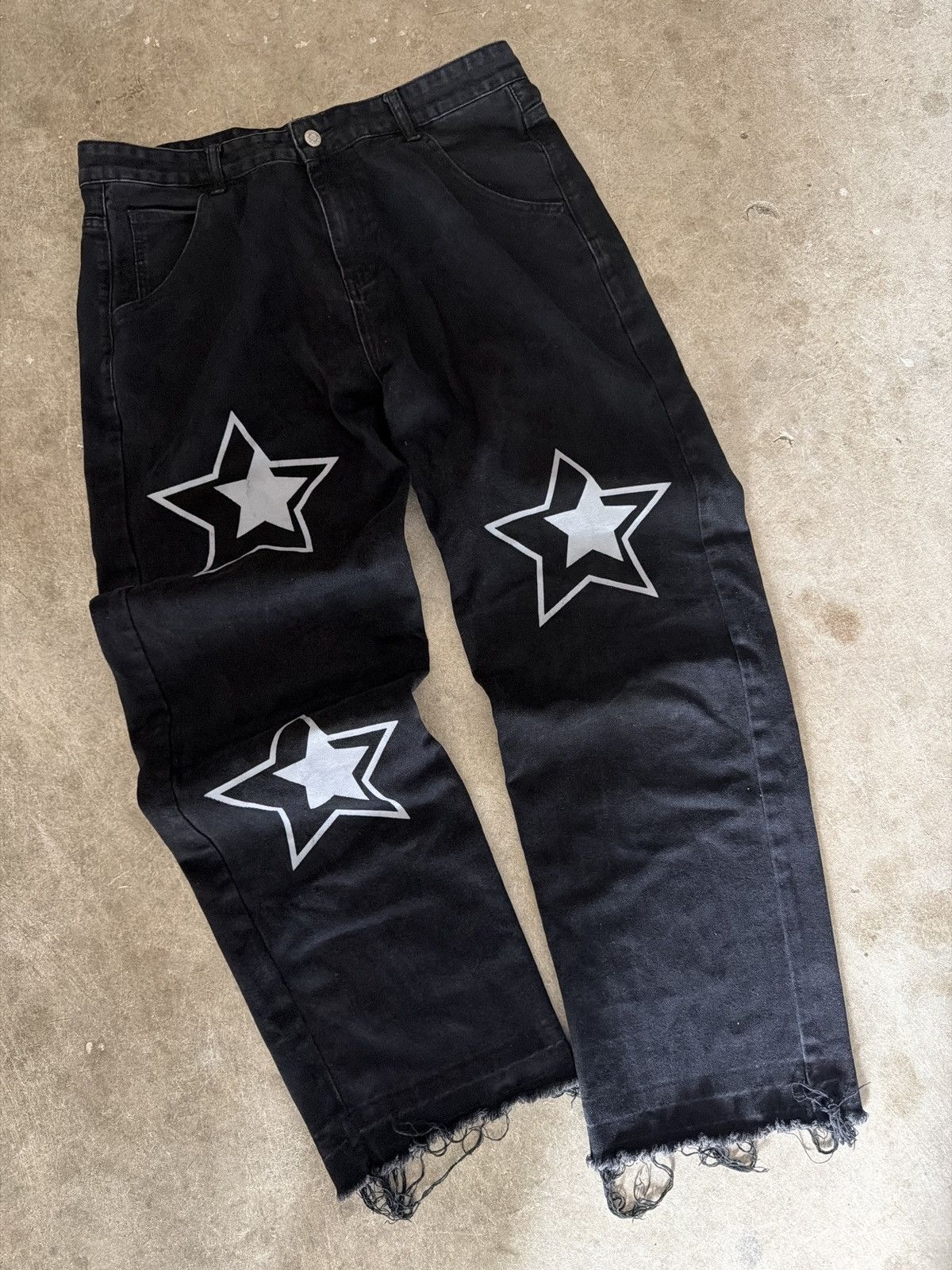 Shein Demin Jeans with stars Size US 36 / EU 52 - 1 Thumbnail