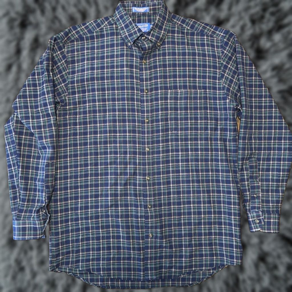 Pendleton Sir Pendleton Tartan Worsted Wool Button Up Long Sleeve Shirt Mens Large Long Size US L / EU 52-54 / 3 - 1 Thumbnail