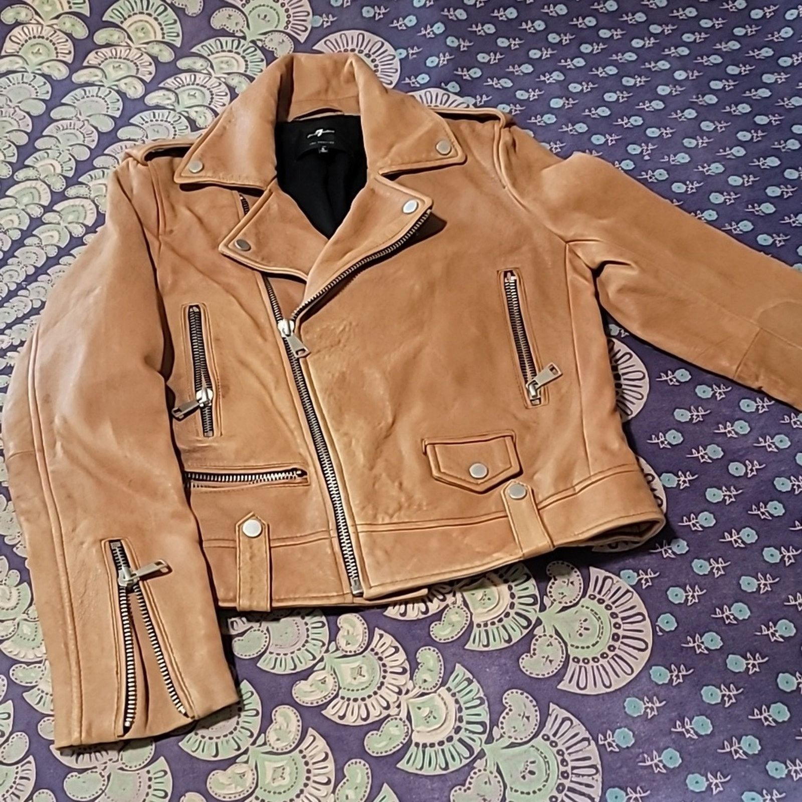 7 For All Mankind COPY - 7FAM Leather Moto Jacket! Size M / US 6-8 / IT 42-44 - 1 Thumbnail