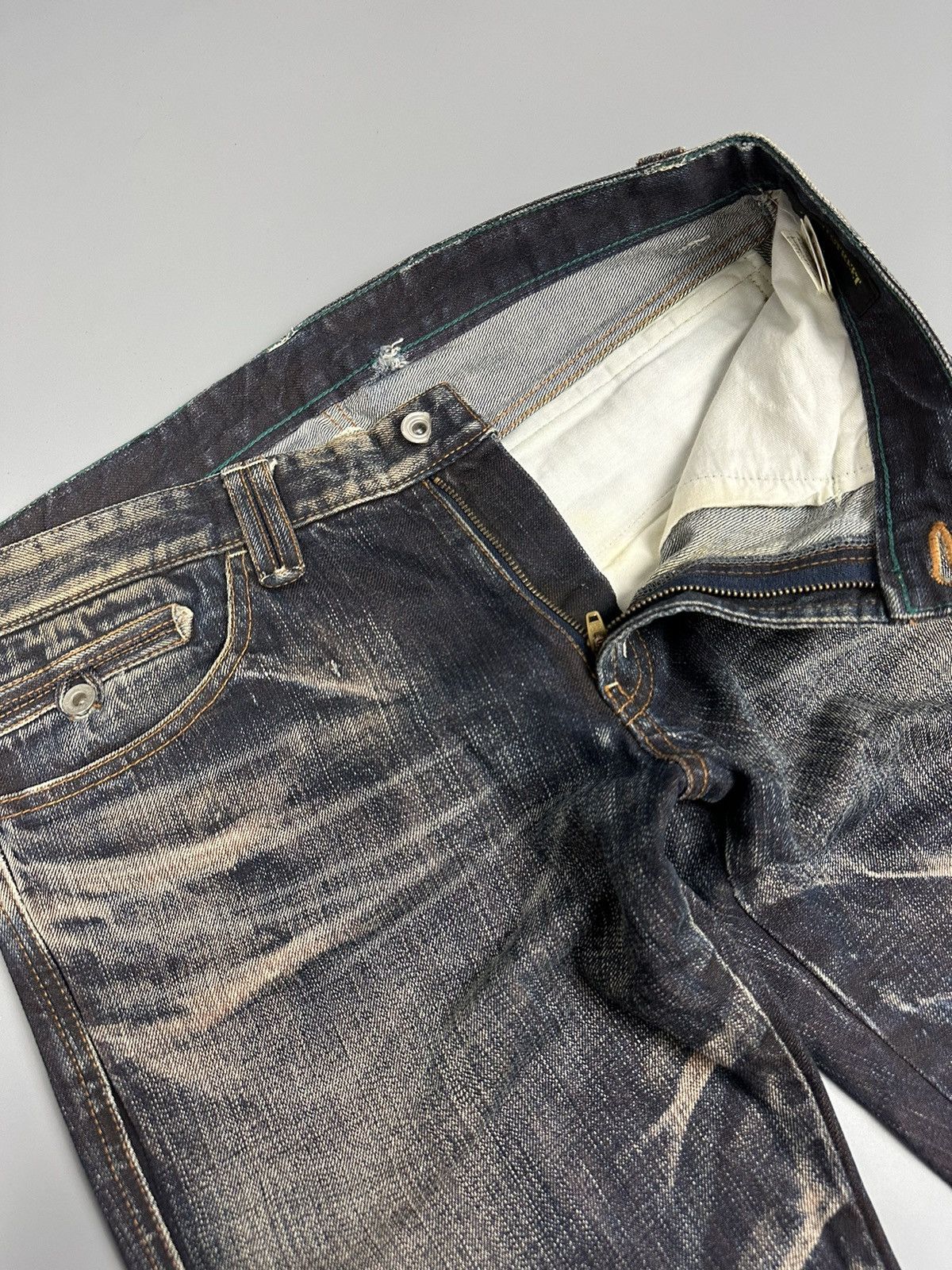 Japanese Brand Japanese High Street Whiskered Flare Denim Size US 33 - 9 Thumbnail