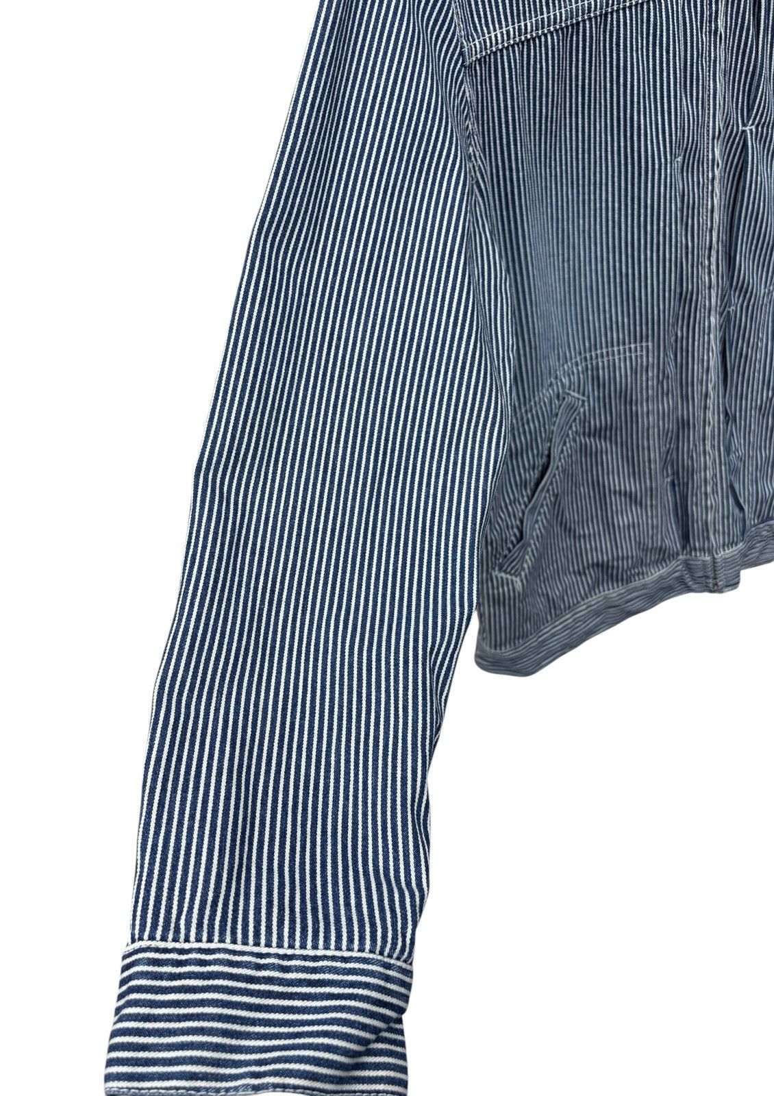 Japanese Brand Fin Way Hickory Stripes Workers Zipper Jacket Size US M / EU 48-50 / 2 - 7 Thumbnail