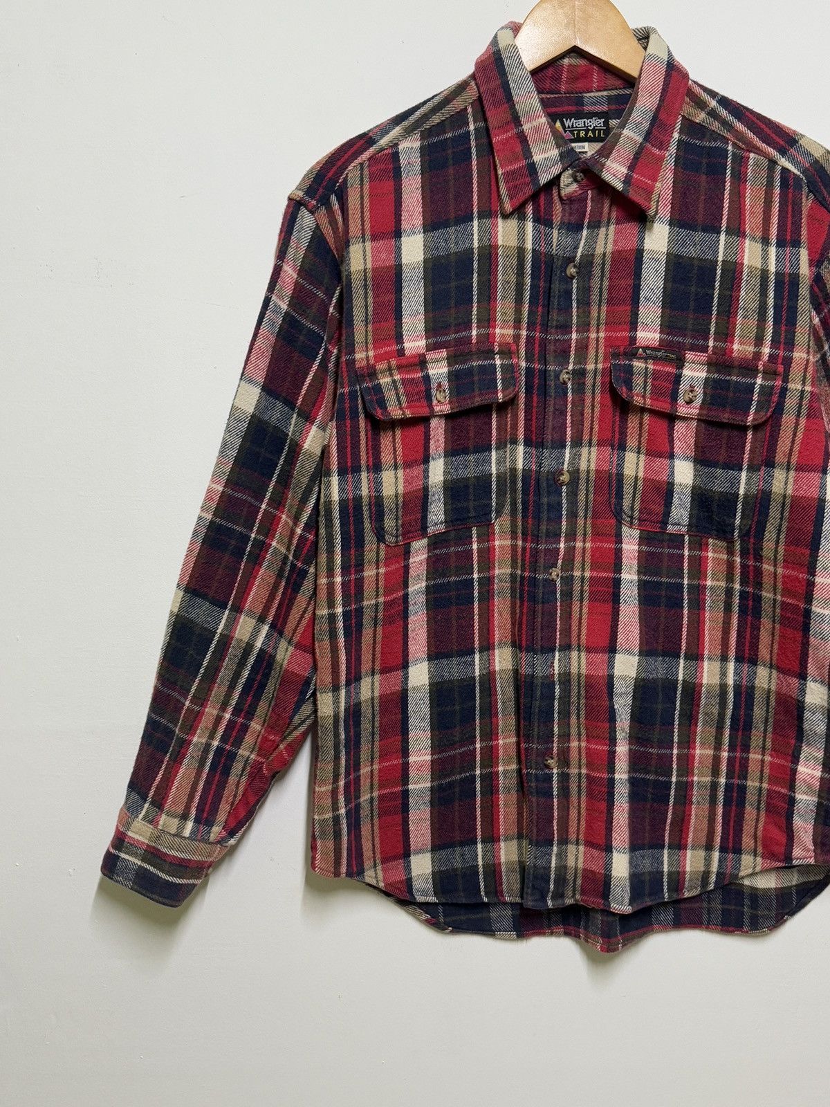 Wrangler Vintage Flannel WRANGLER TRAIL Plaid Tartan 2 Pocket Size US L / EU 52-54 / 3 - 3 Thumbnail