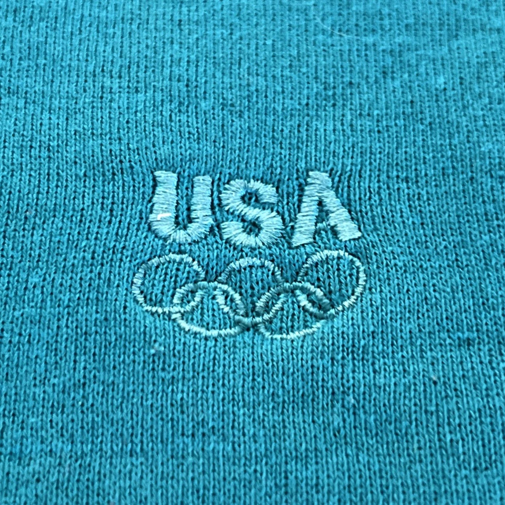 Vintage VINTAGE USA Olympics Sweatshirt Men’s L Turquoise Pullover Embroidery JC Penneys Size US L / EU 52-54 / 3 - 3 Thumbnail