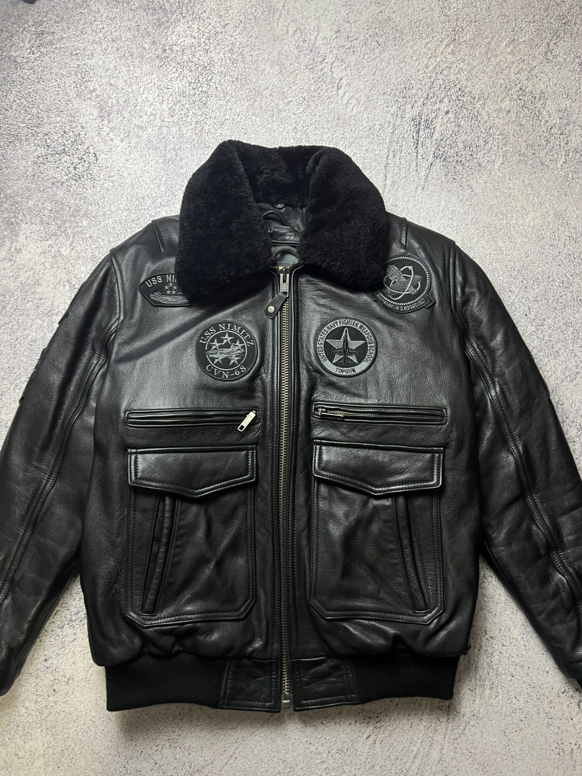 Vintage Vintage Leather Bomber Jacket Top Gan B3 Avirex Y2K Rare Size US M / EU 48-50 / 2 - 8 Thumbnail