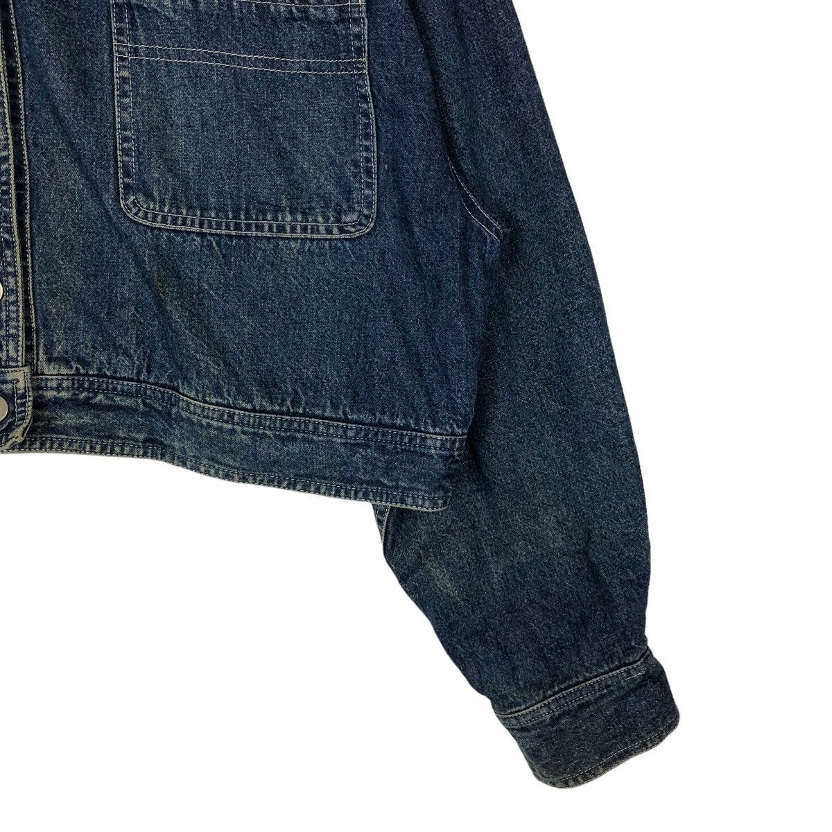 Japanese Brand 🔥CROPPED DENIM BIKER JACKET 5TH CLUB MELROSE ISSEY MIYAKE Size US M / EU 48-50 / 2 - 4 Thumbnail