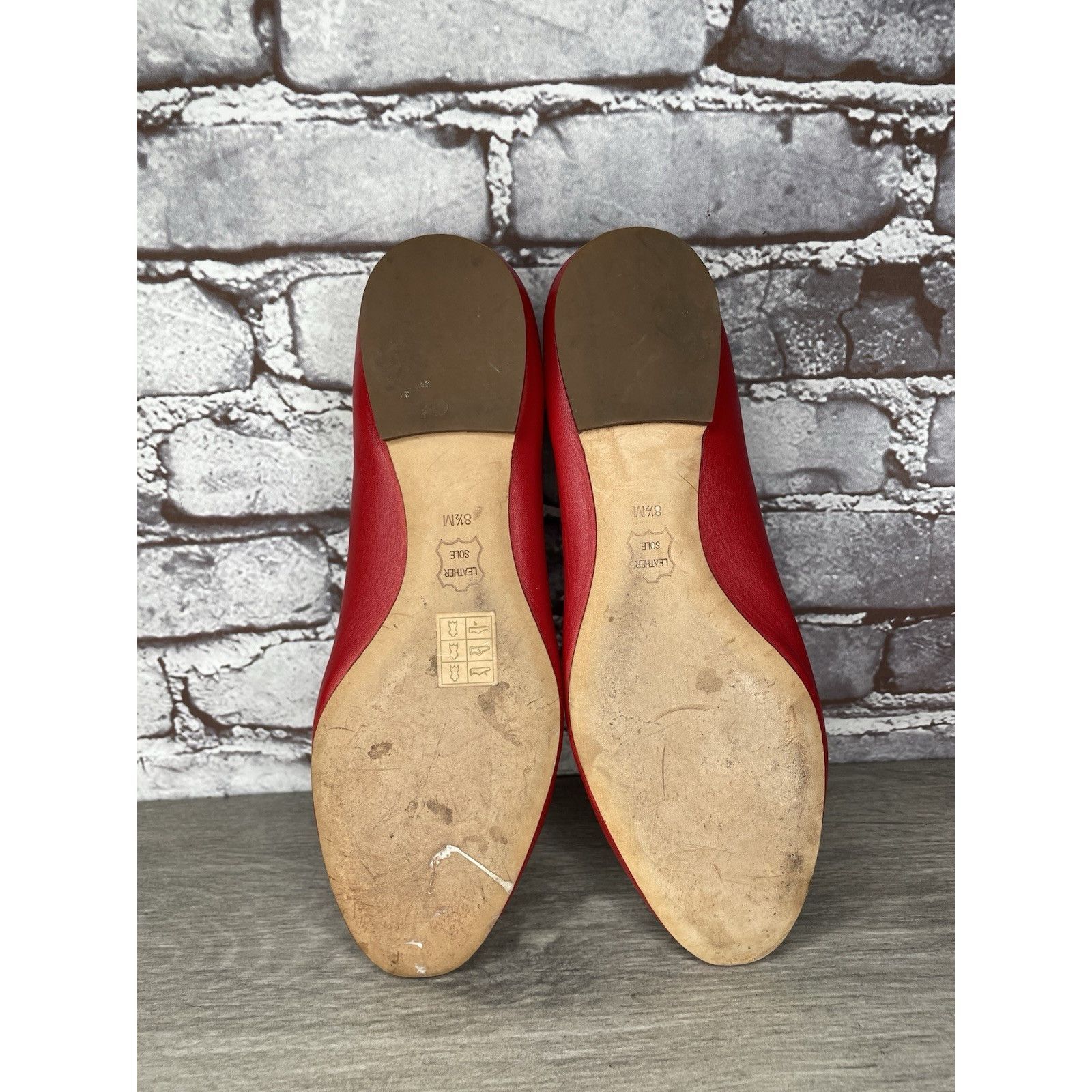 Tory Burch Tory Burch Red Leather Gold Badge Logo Ballet Flats Shoes Wo Size US 8.5 / IT 38.5 - 7 Thumbnail