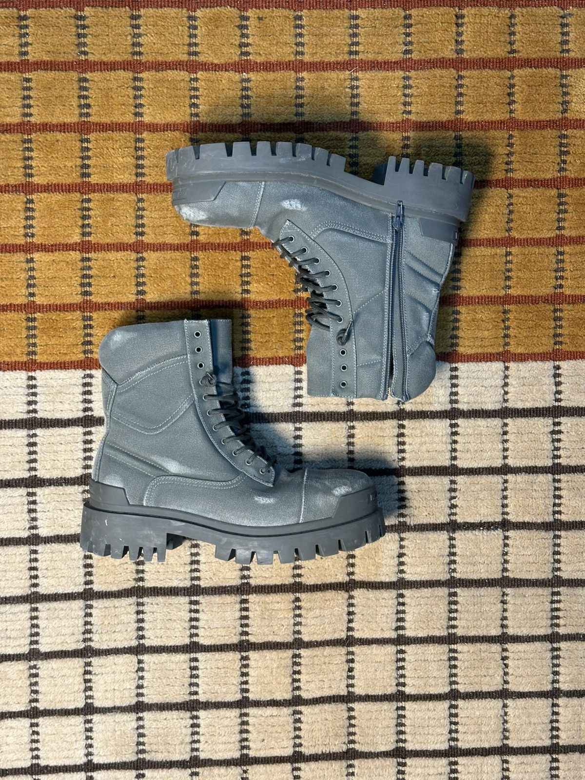 Balenciaga Khaki Strike Boots